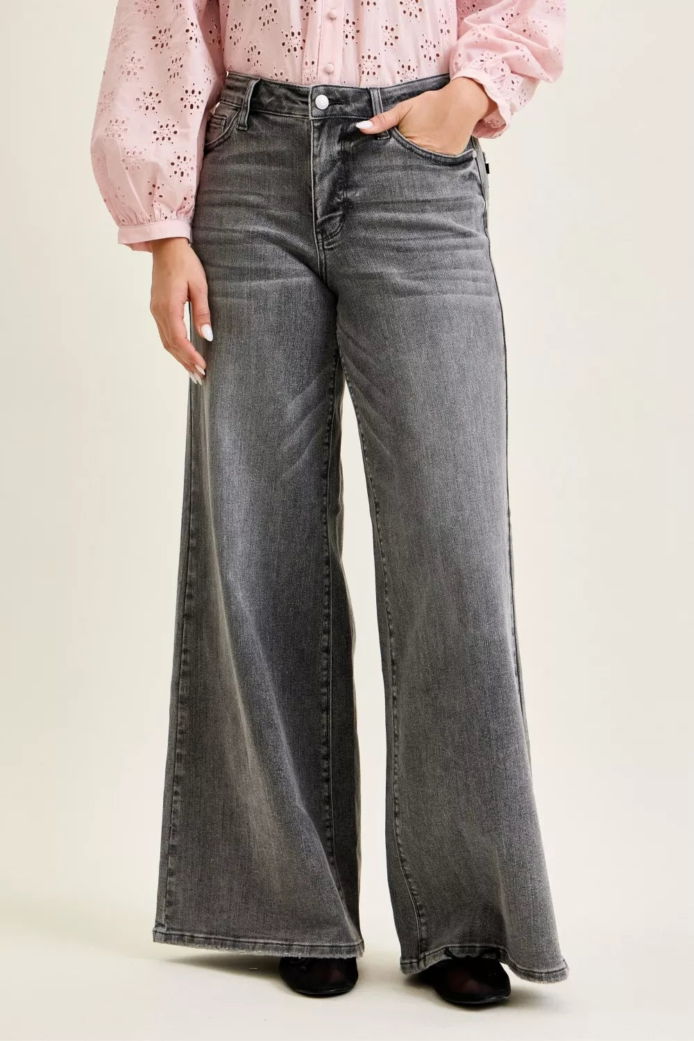 Mid Rise Palazzo Split Back Yoke