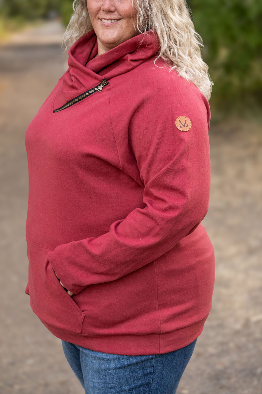 Classic Zoey ZipCowl Sweatshirt - Brick