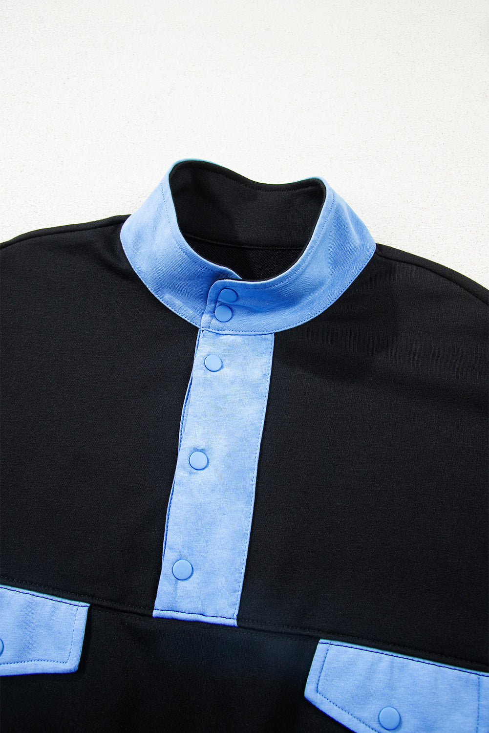 PRE-ORDER: Colorblock Patchwork Half Button Pullover and Shorts Outfit