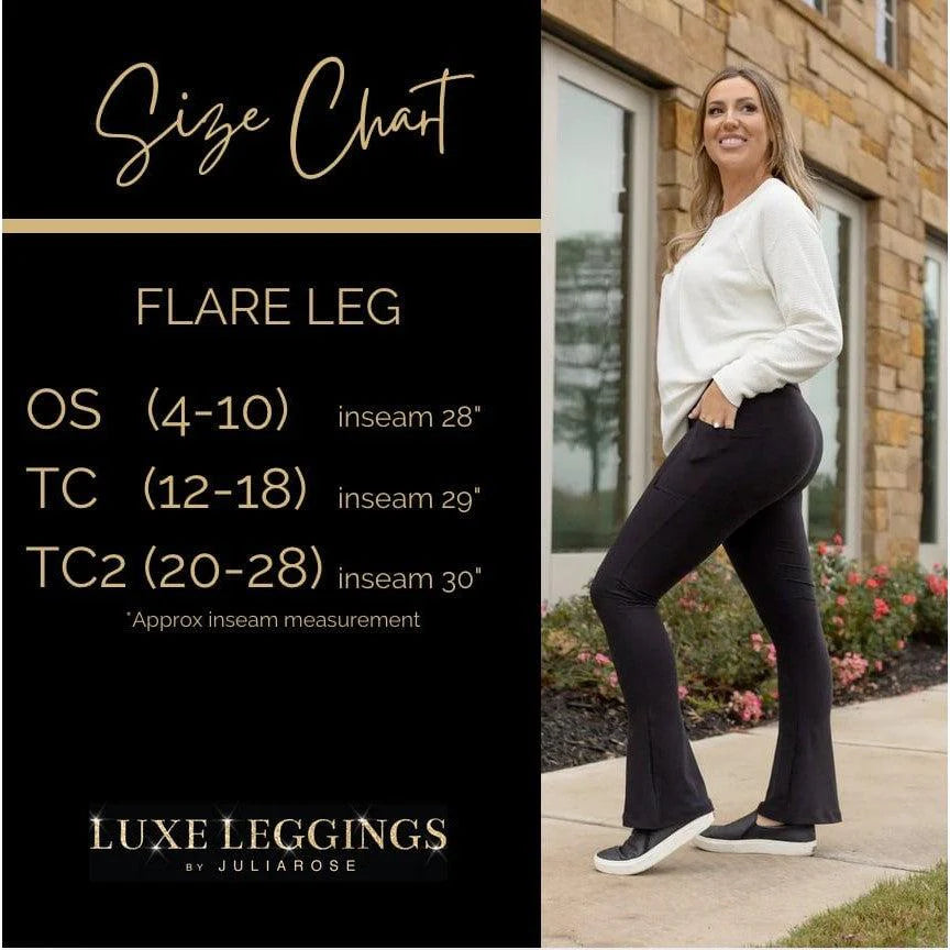 Black Flare Leggings WITH POCKETS - Luxe Leggings