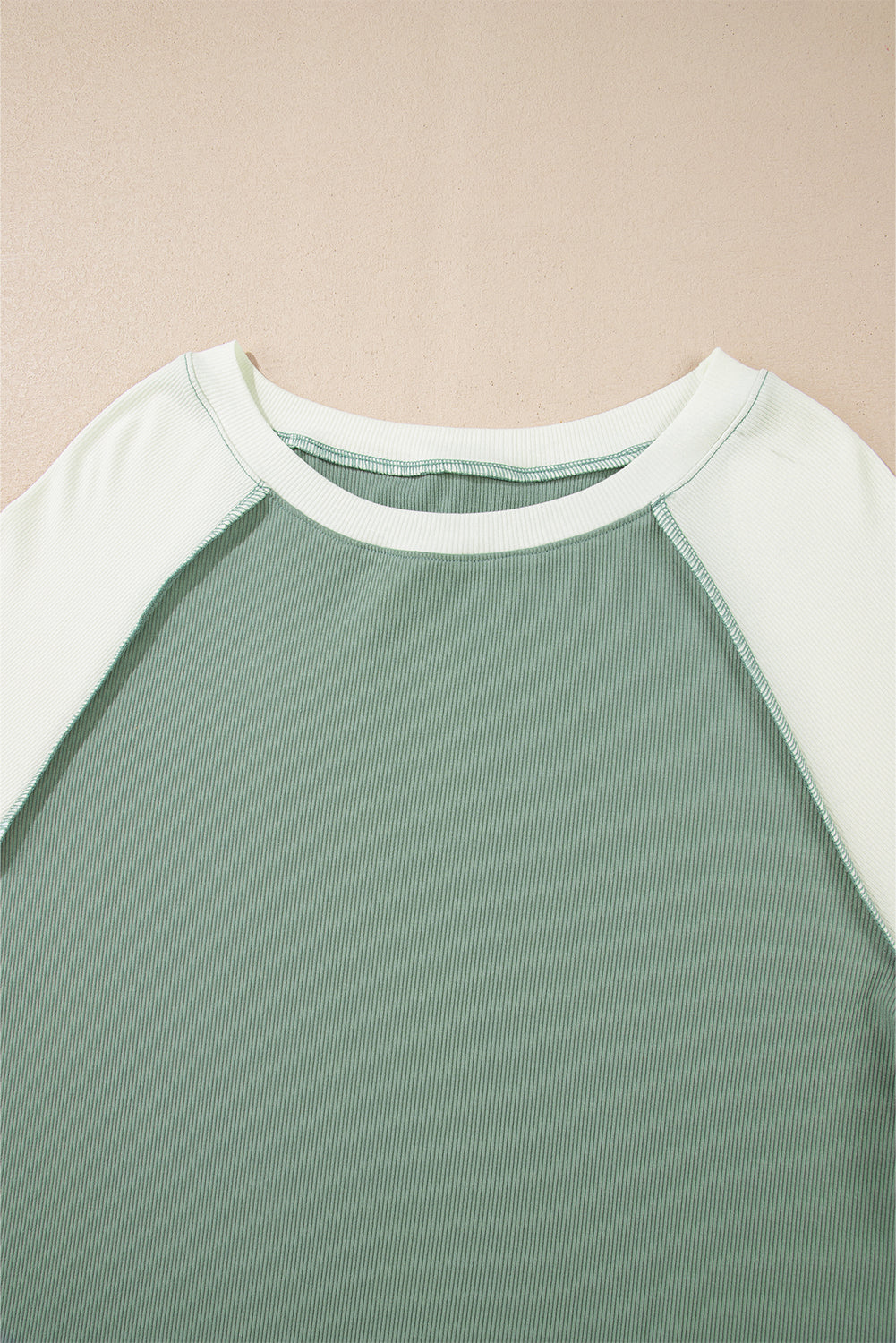 PRE-ORDER: Ribbed Colorblock Patchwork Raglan Long Sleeve Top