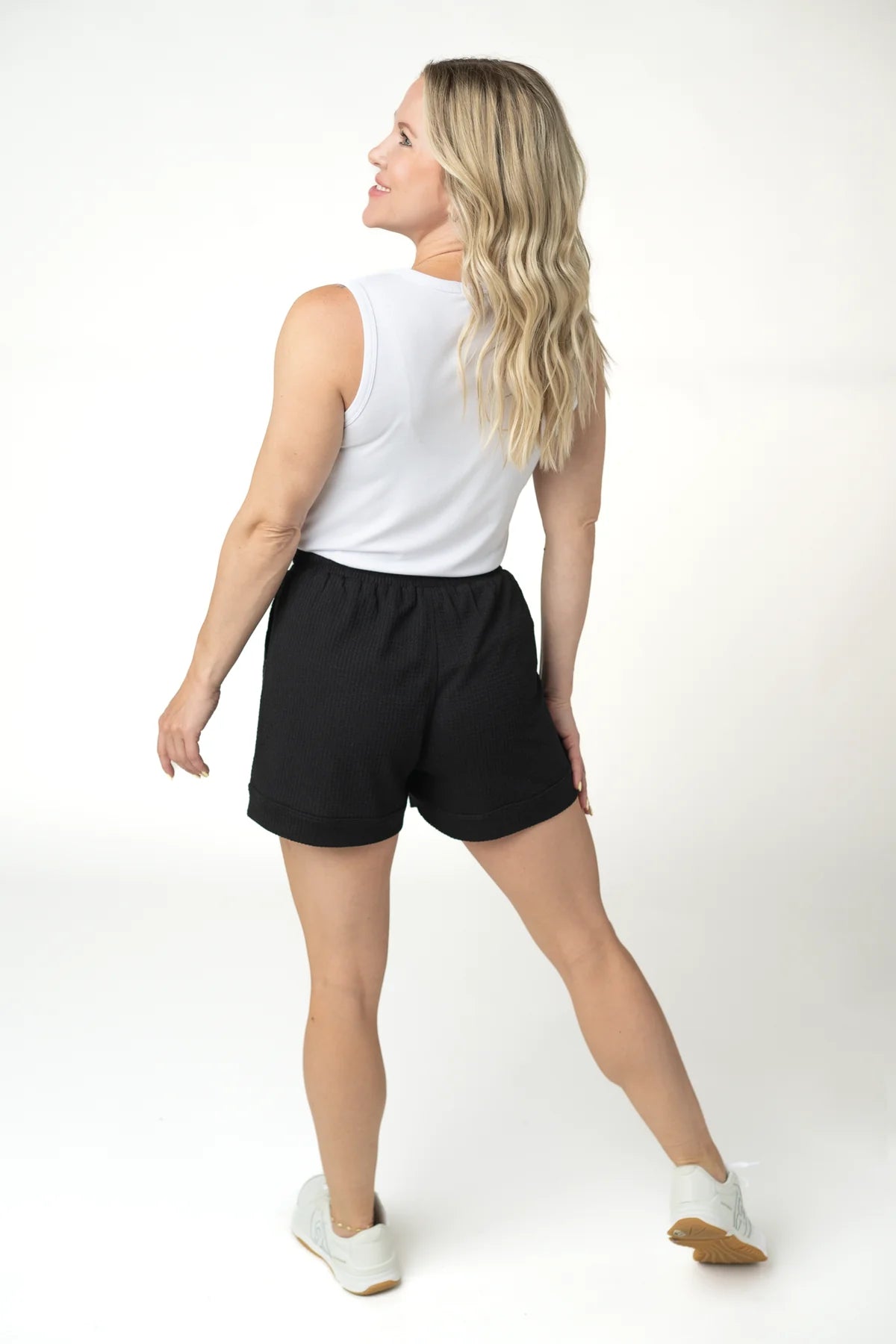 Weslie Waffle Shorts - Black