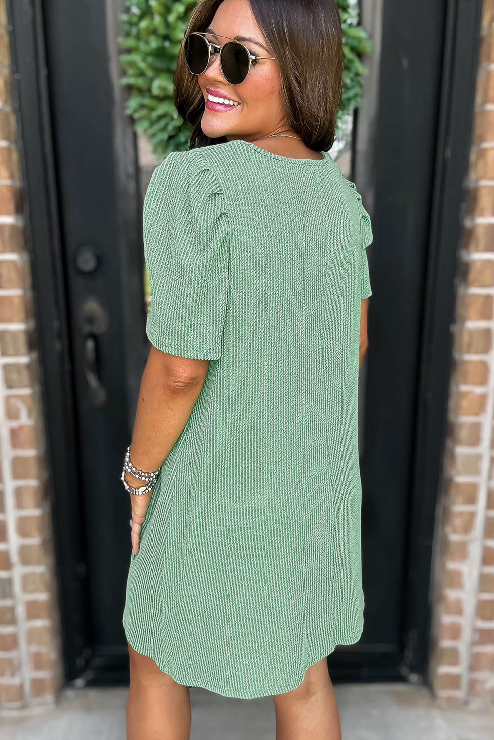 PRE-ORDER: Corded Puff Sleeve Mini Dress