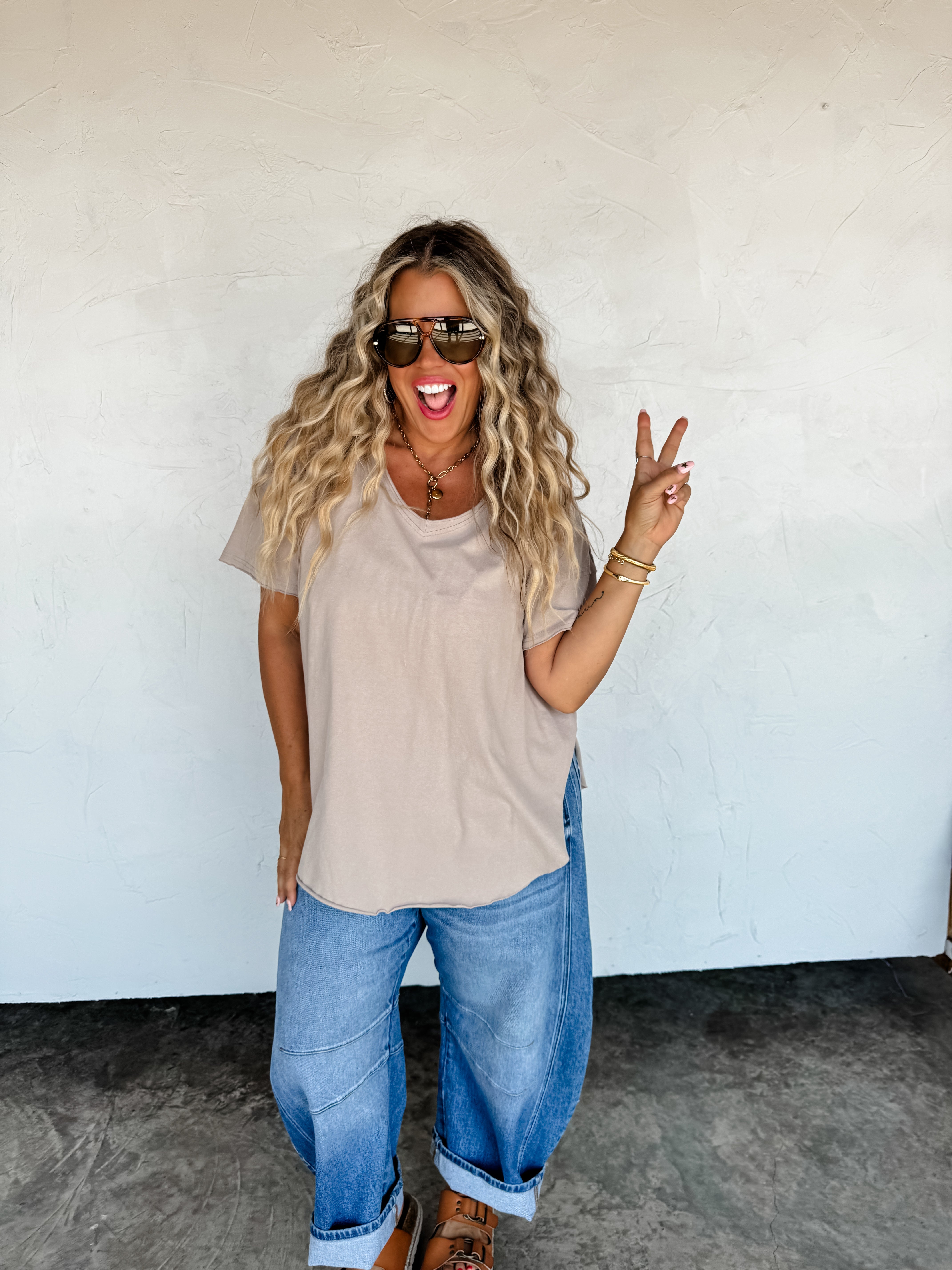 PRE-ORDER: JOEY VNECK WASHED COTTON BOYFRIEND TEE