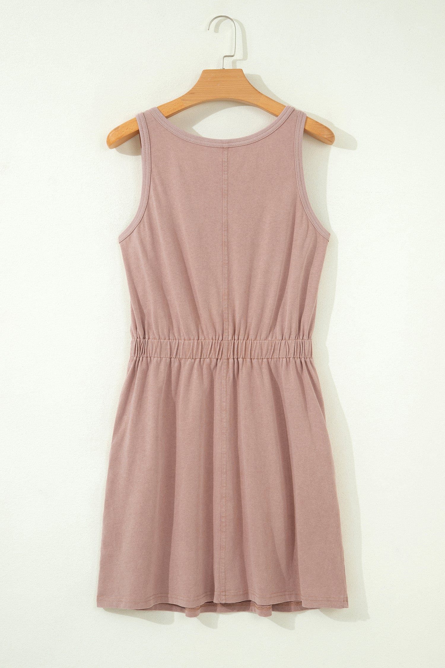PRE-ORDER: Mineral Wash Elastic Waist Sleeveless Mini Dress