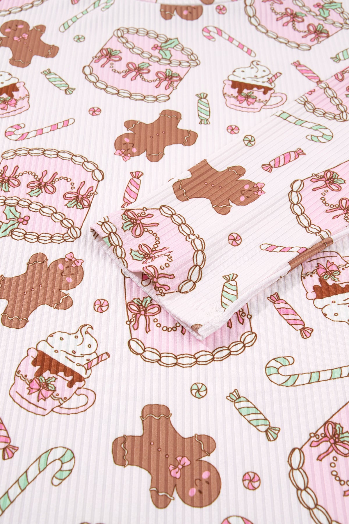 PRE-ORDER: Abstract Christmas Print Long Sleeve Lounge Set