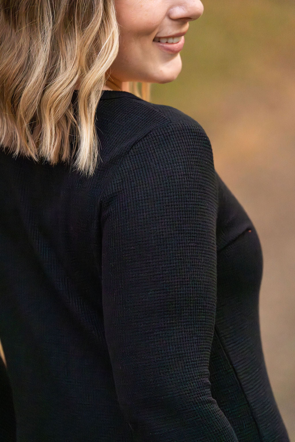 Harper Long Sleeve Henley - Black