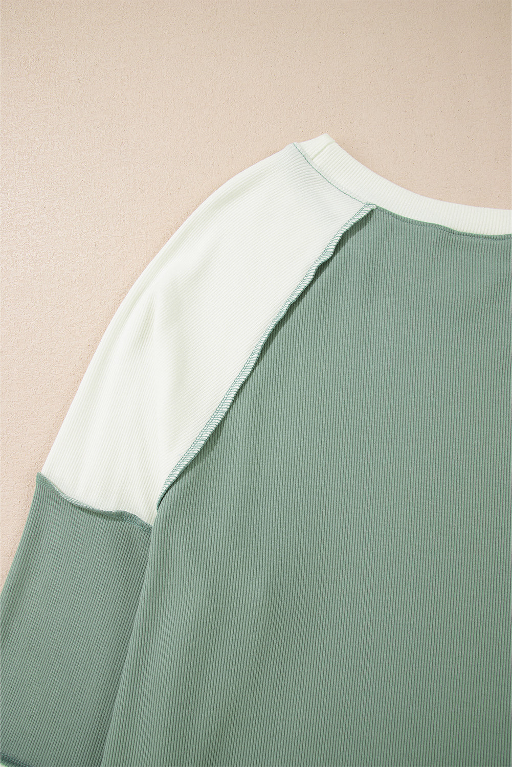 PRE-ORDER: Ribbed Colorblock Patchwork Raglan Long Sleeve Top