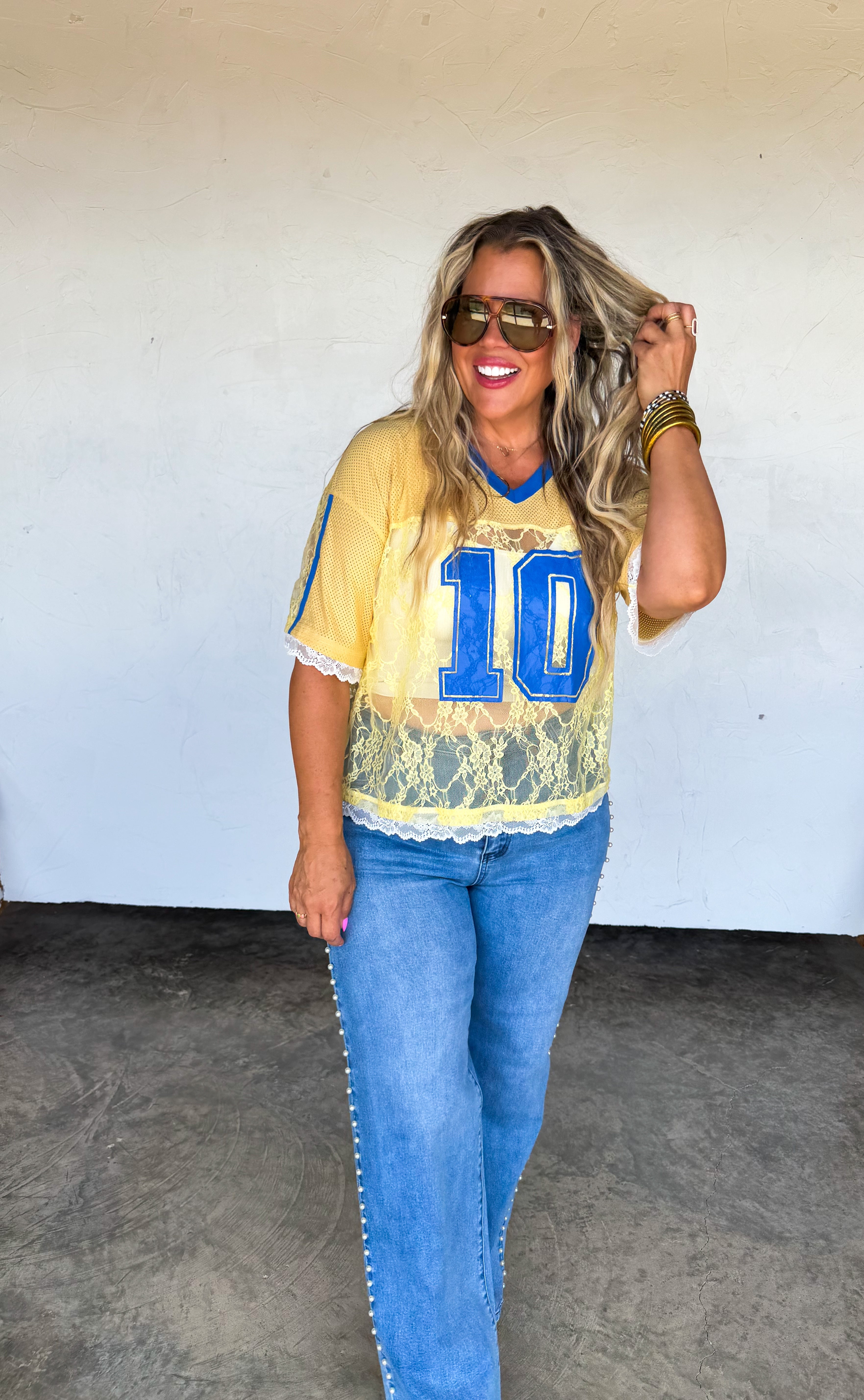 PRE-ORDER: BLEACHER BABE LACE JERSEY