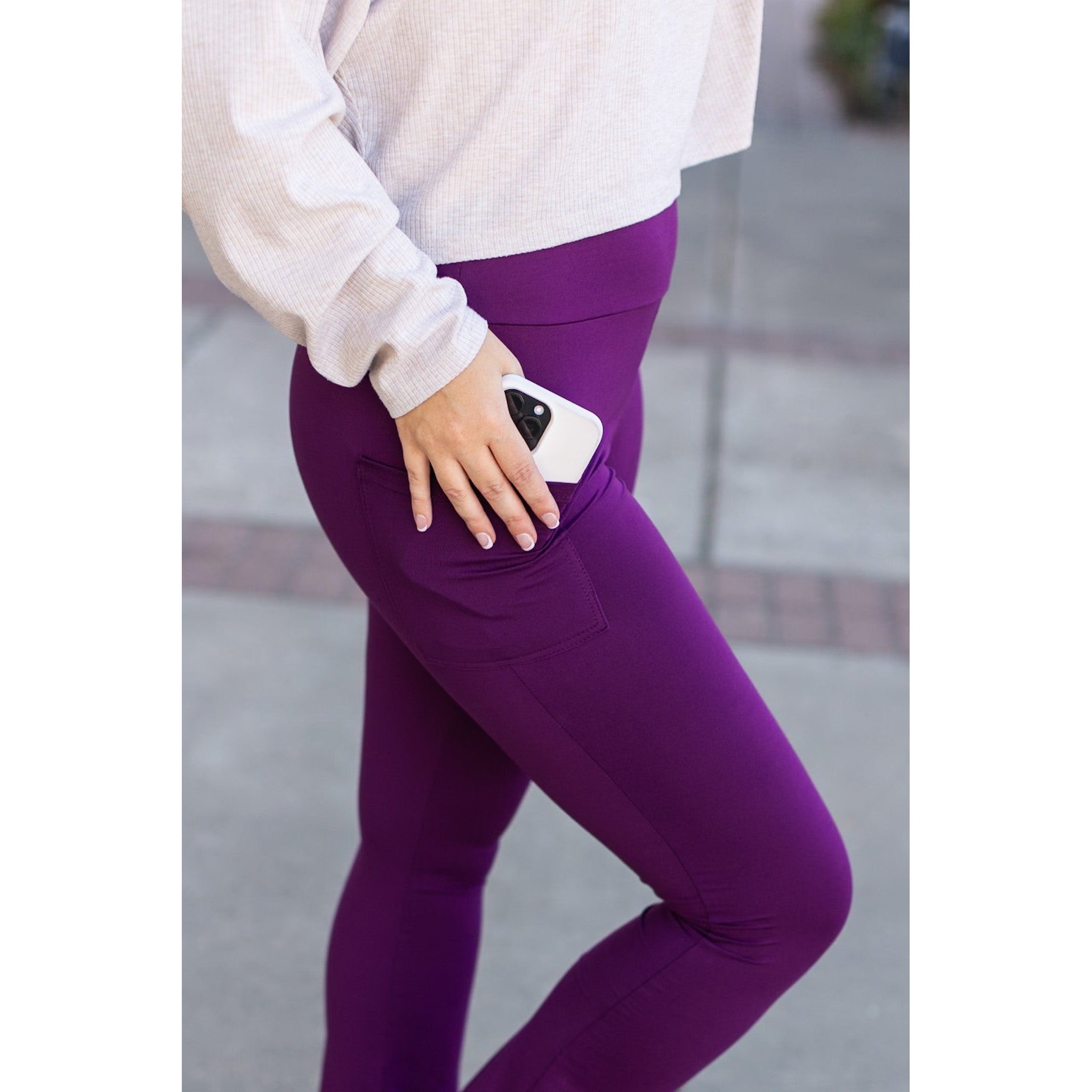 The Reese Purple Flare Leggings -  Luxe Leggings