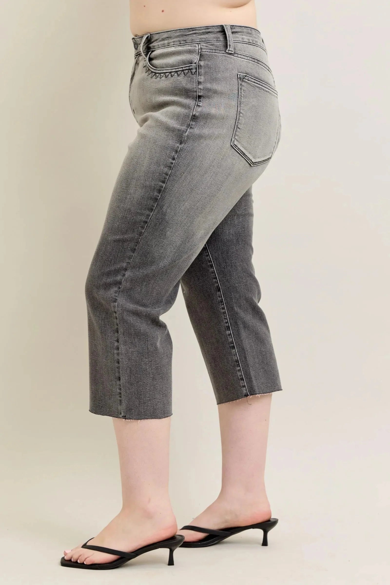 Wide Leg Capris Jeans
