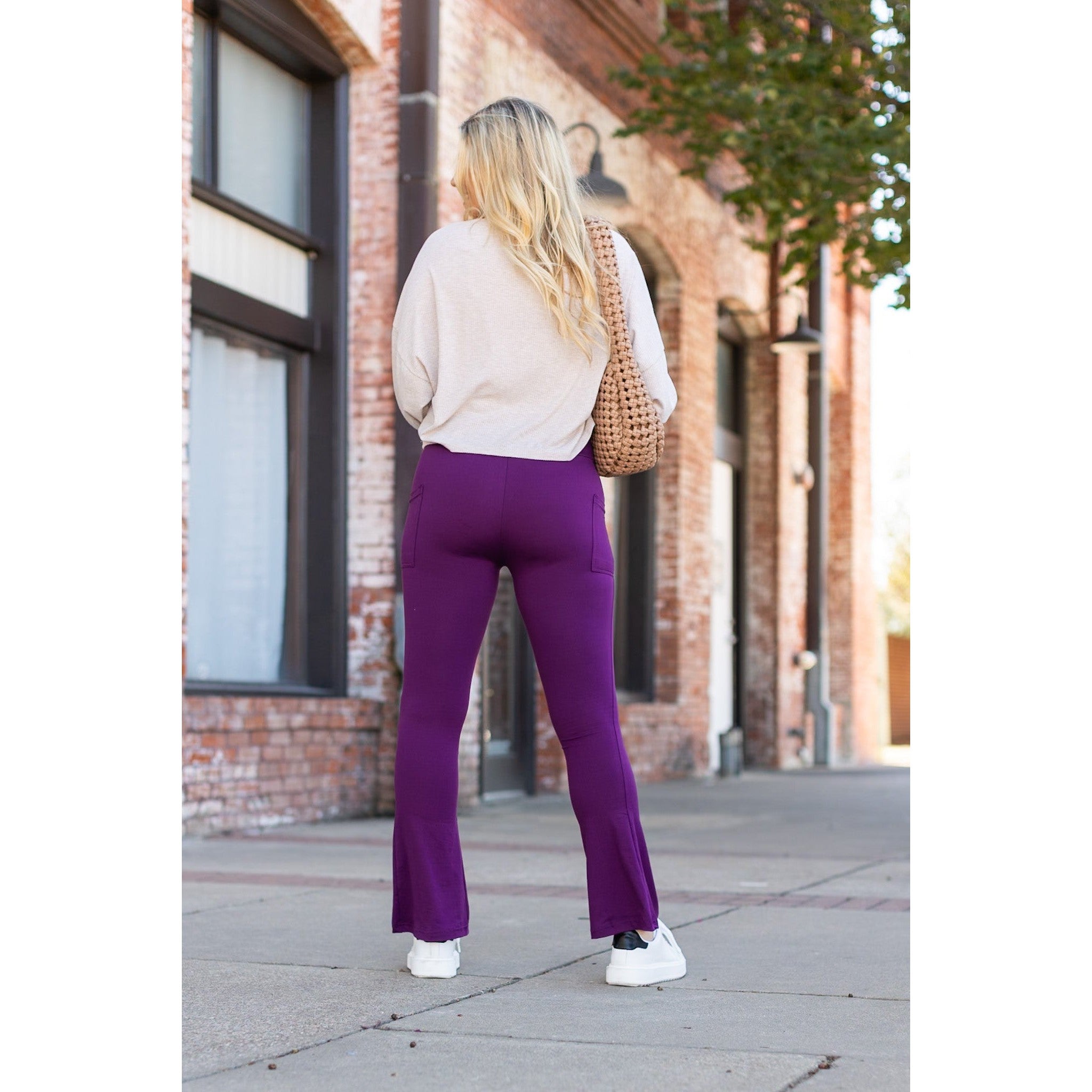 The Reese Purple Flare Leggings -  Luxe Leggings