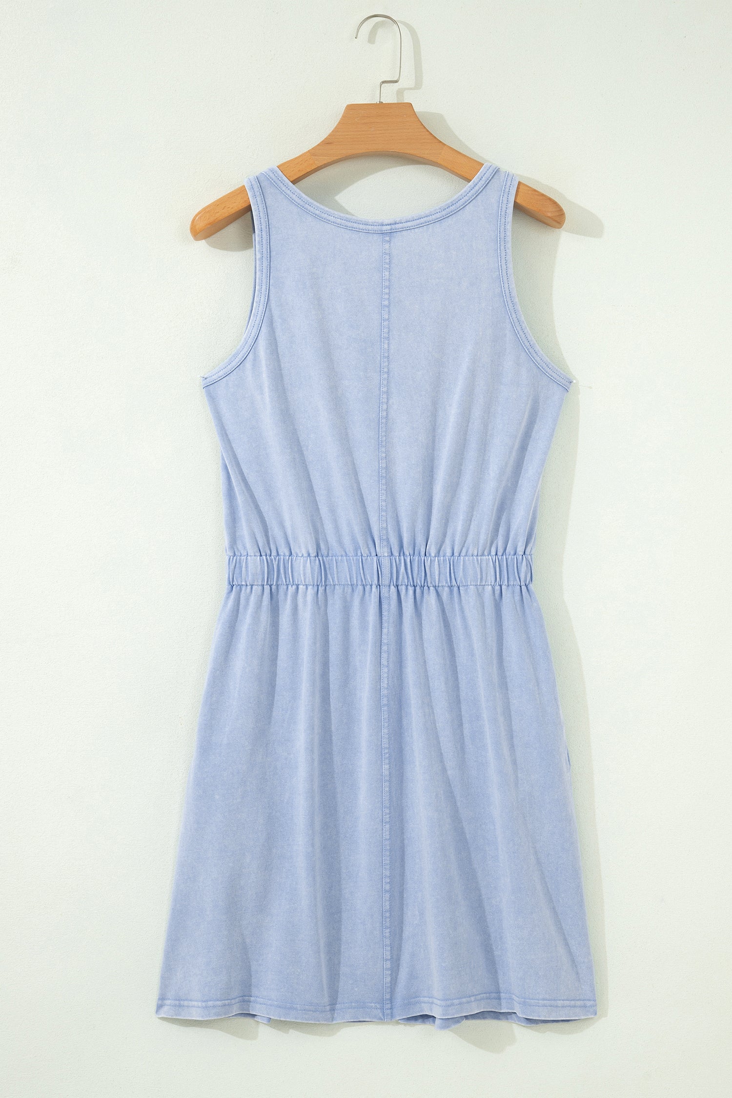 PRE-ORDER: Mineral Wash Elastic Waist Sleeveless Mini Dress