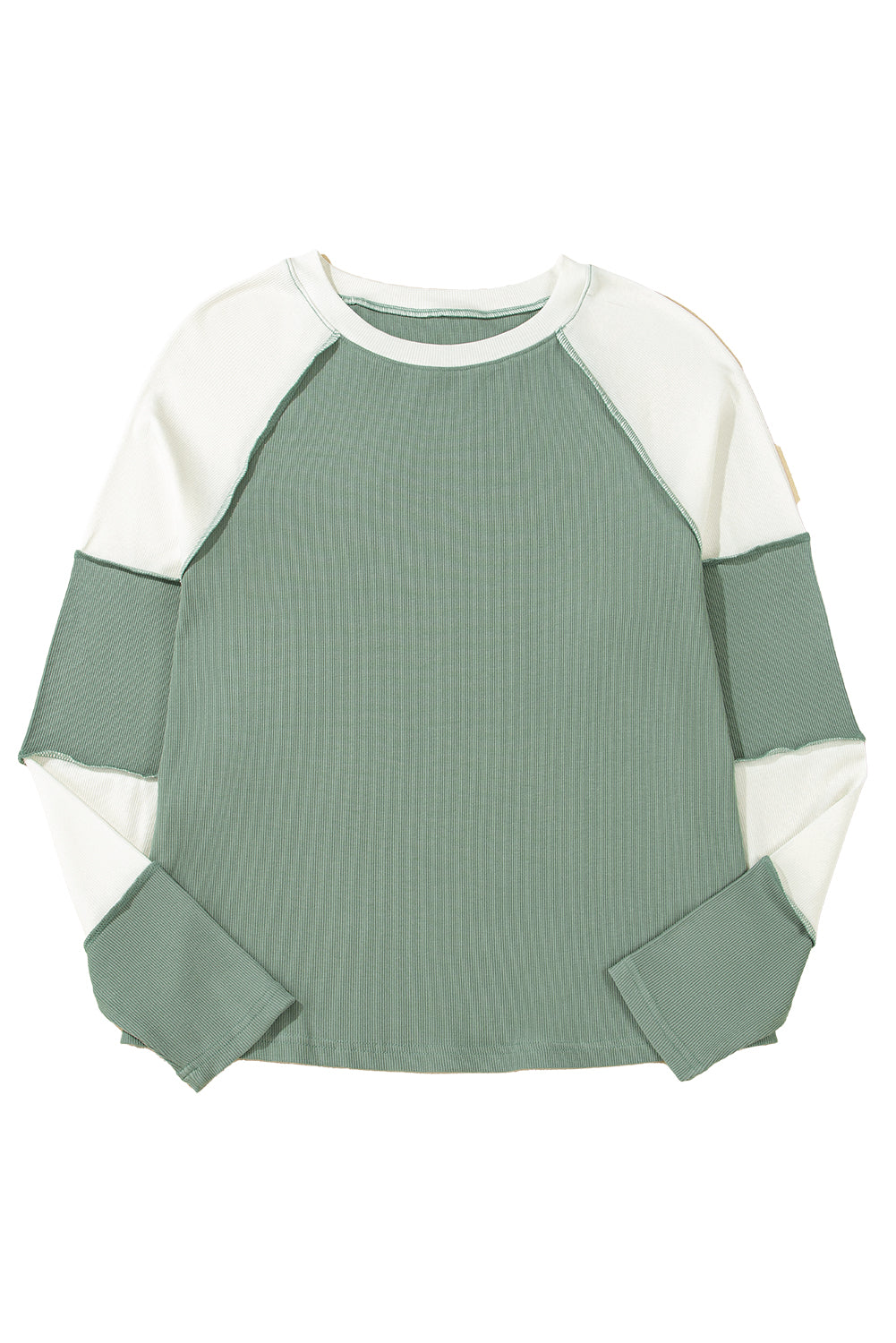 PRE-ORDER: Ribbed Colorblock Patchwork Raglan Long Sleeve Top