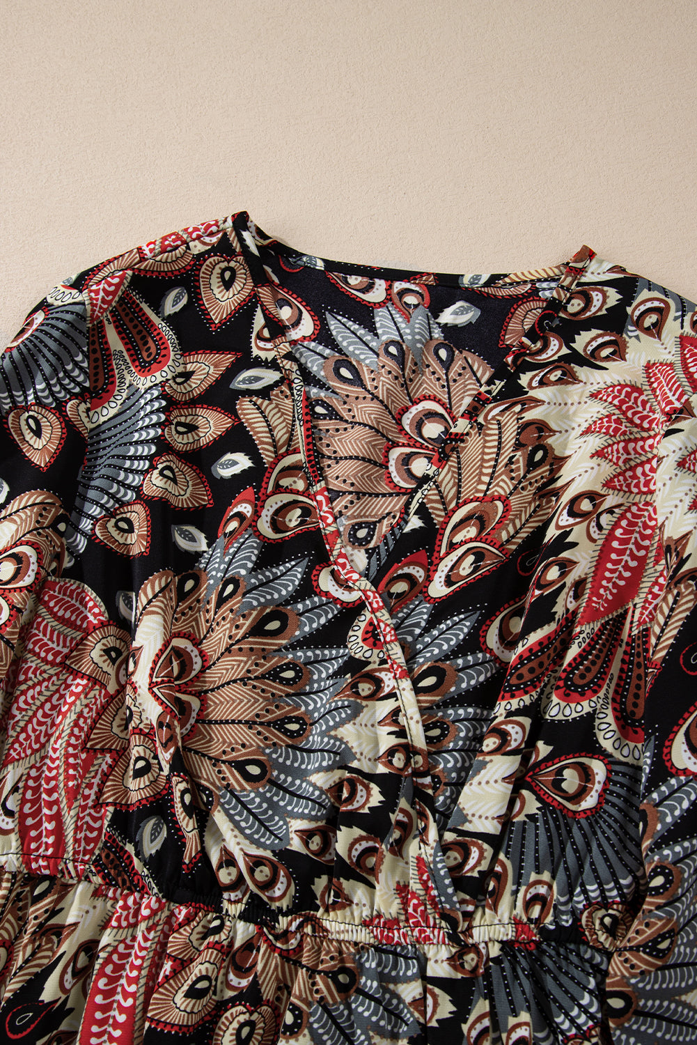 Black Floral V Neck Wrap High Waist Maxi Dress