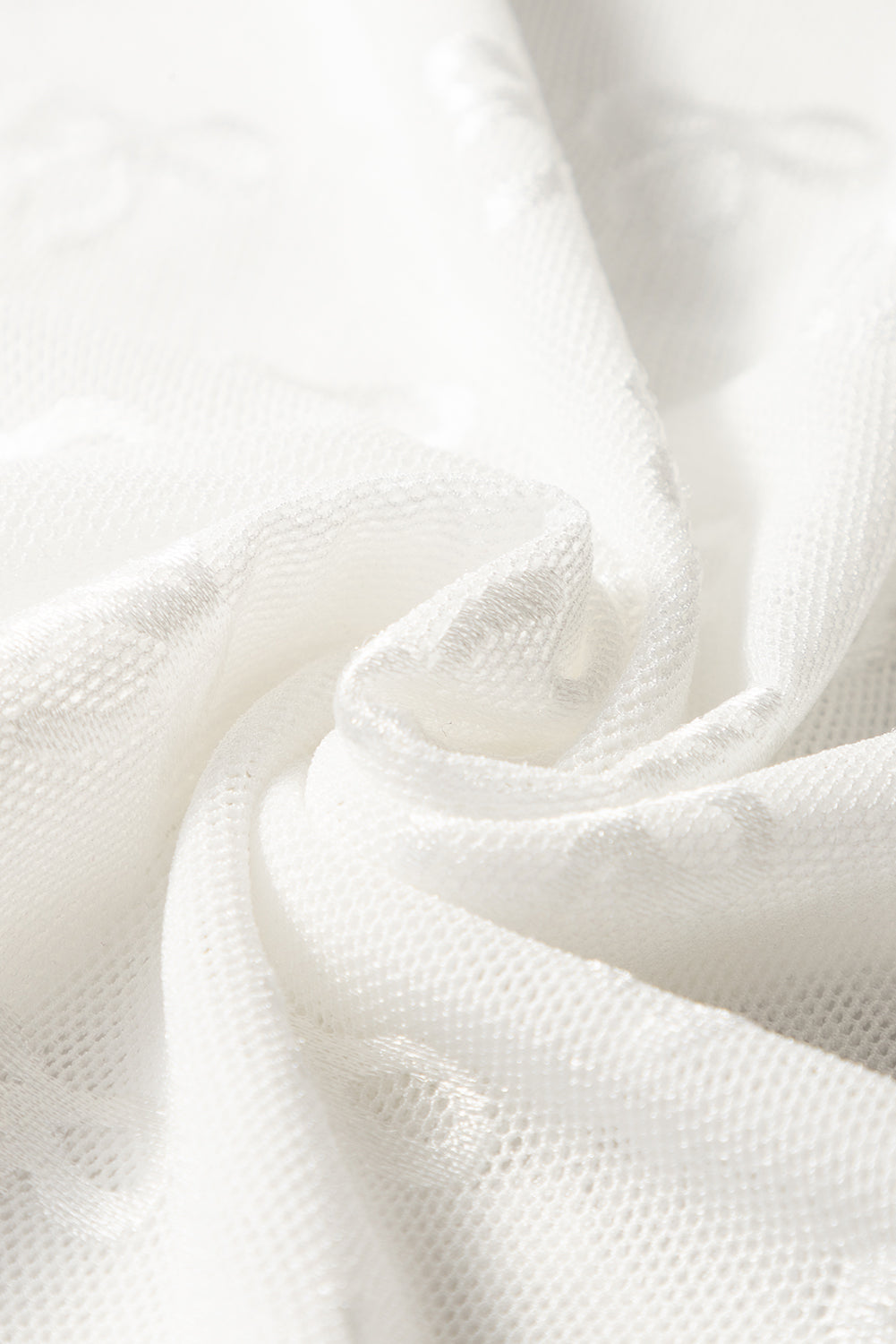 PRE-ORDER: Bow Pattern Long Sleeve Slim Fit Mesh Top