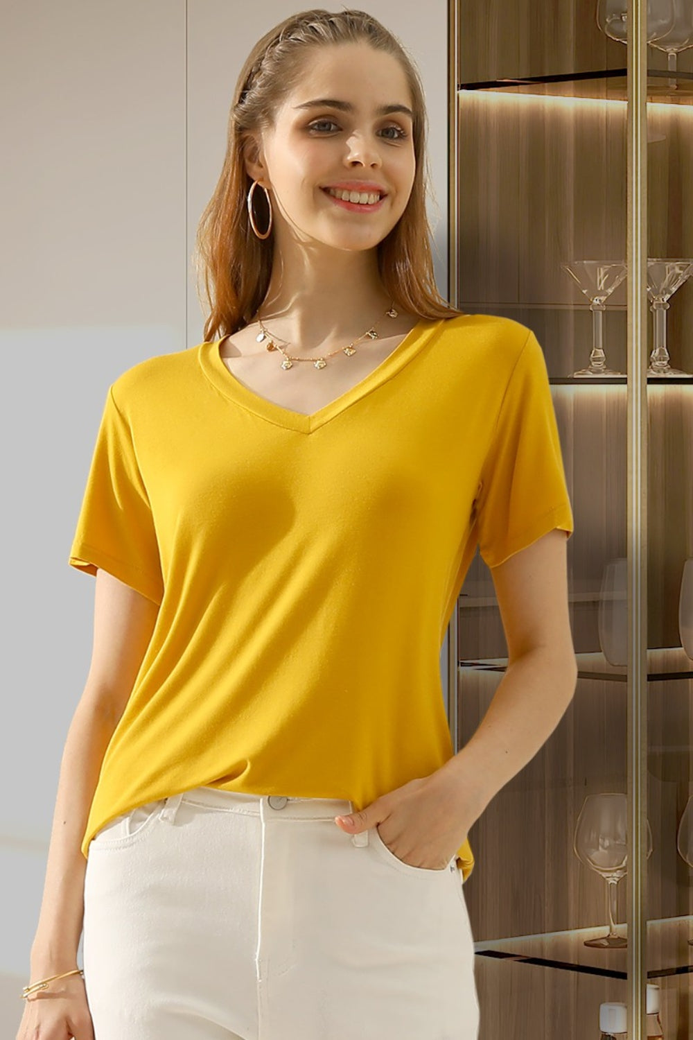 Classic V-Neck Short Sleeve Tee