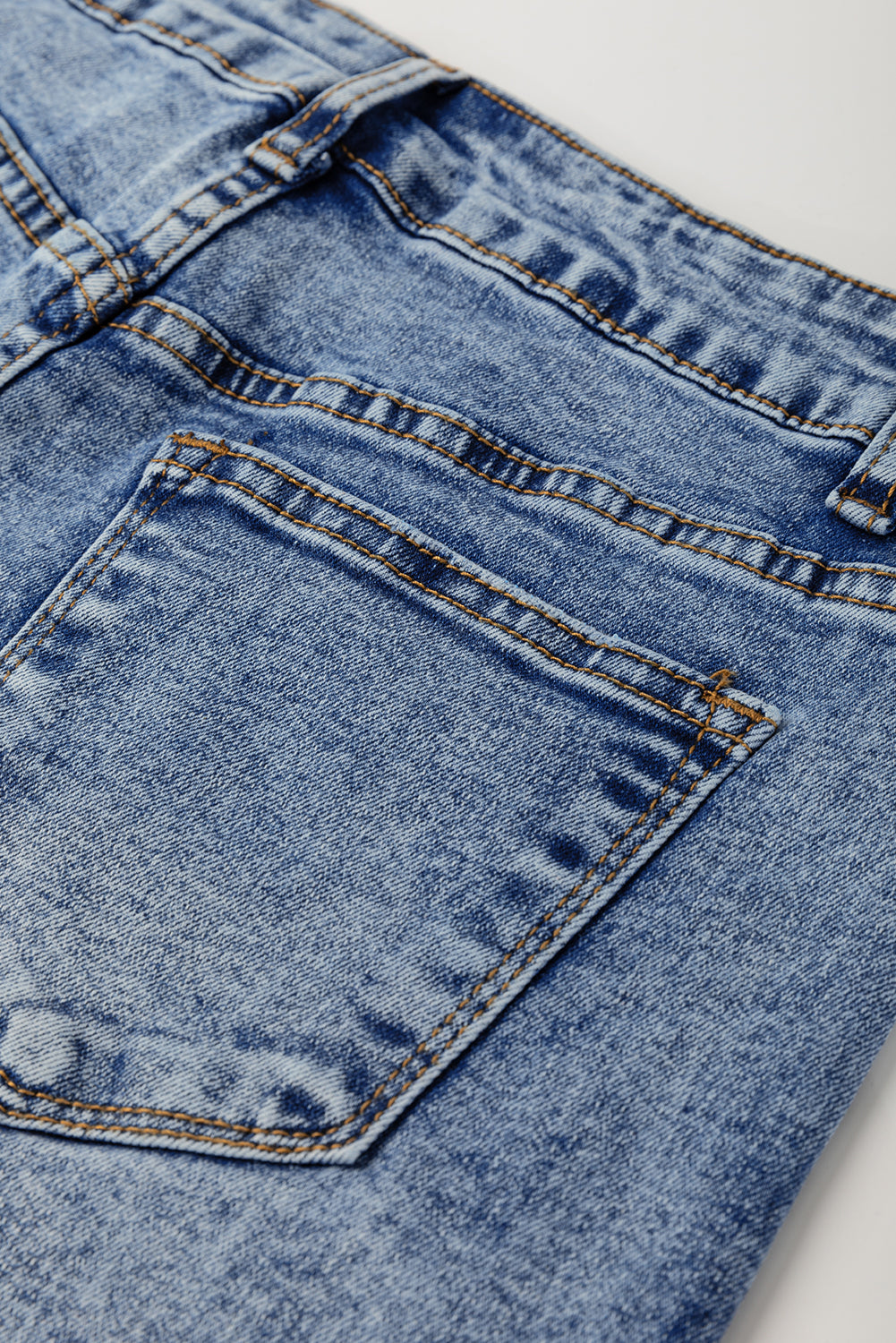 PRE-ORDER: Center Seam Cuffed Hem Straight High Waist Jeans