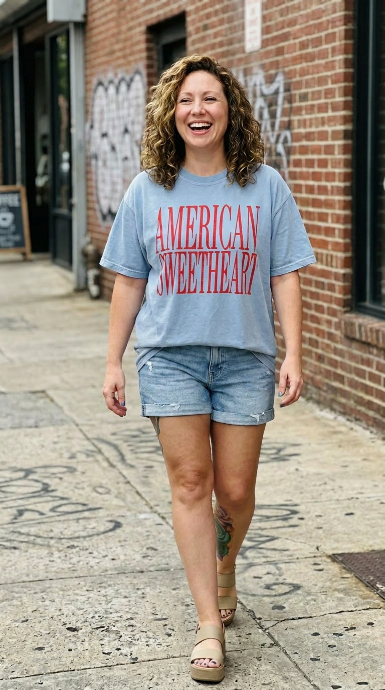 American Sweetheart Boxy Cotton TShirt