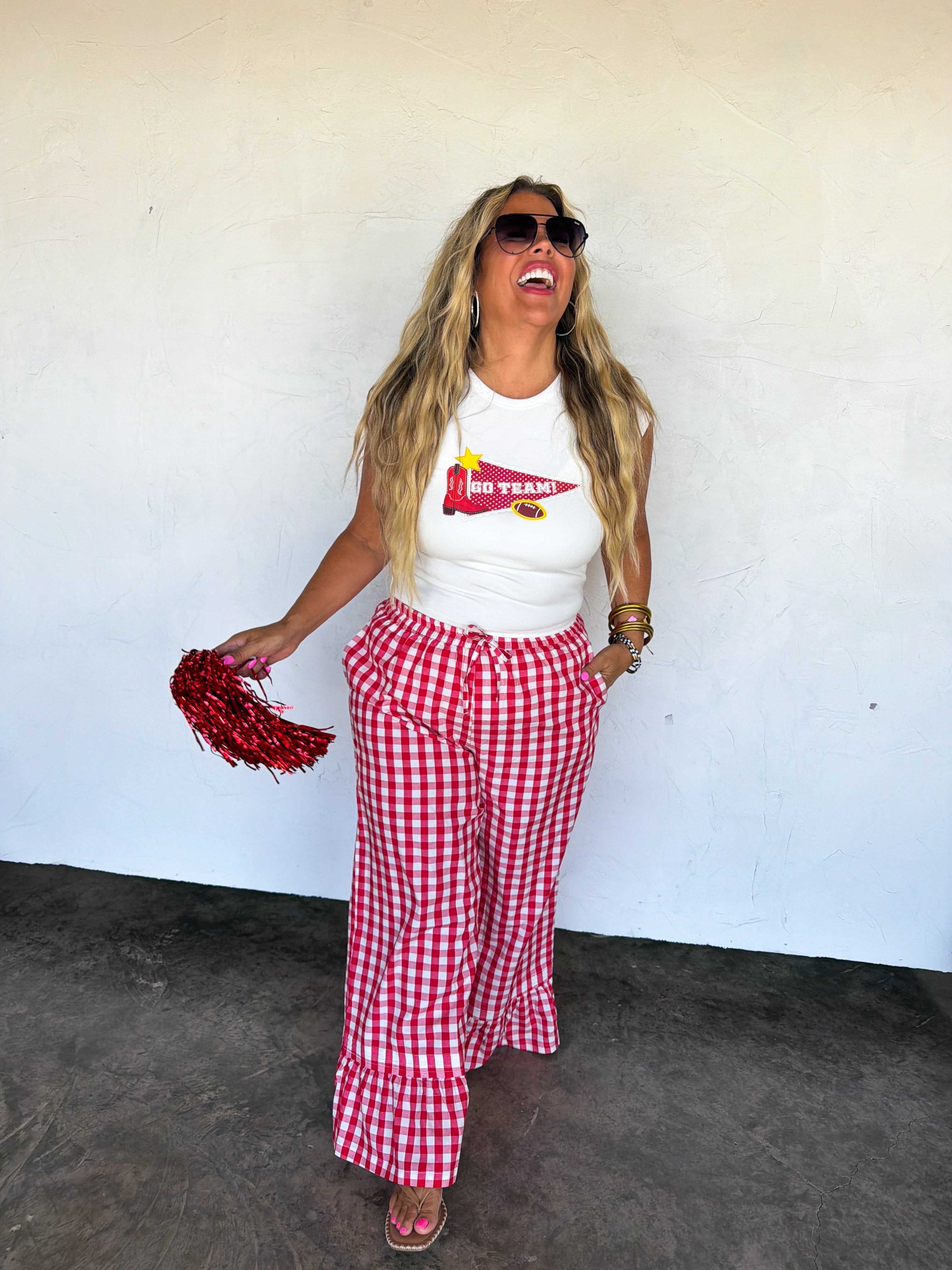PRE-ORDER: DIXIE GINGHAM RUFFLE PANTS