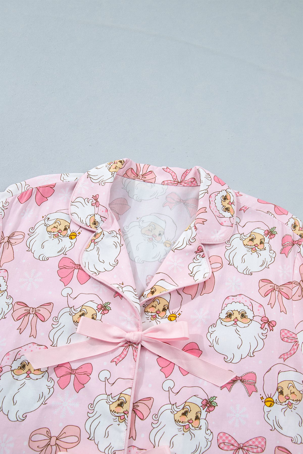PRE-ORDER: Pink Santa Short Sleeve Lounge Set