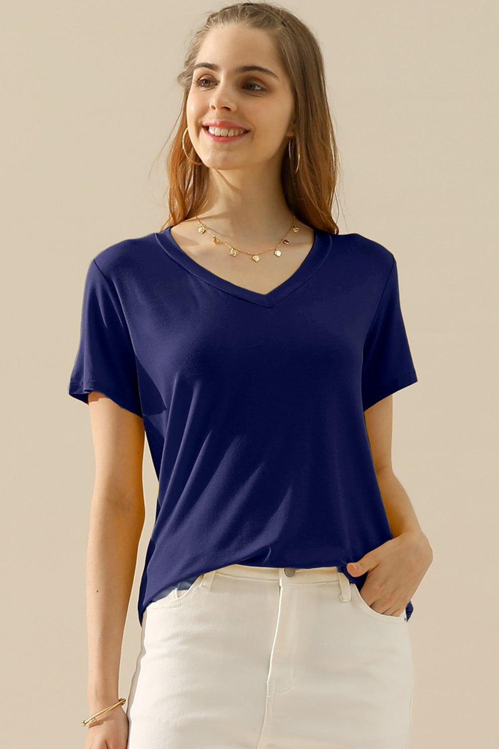 Classic V-Neck Short Sleeve Tee