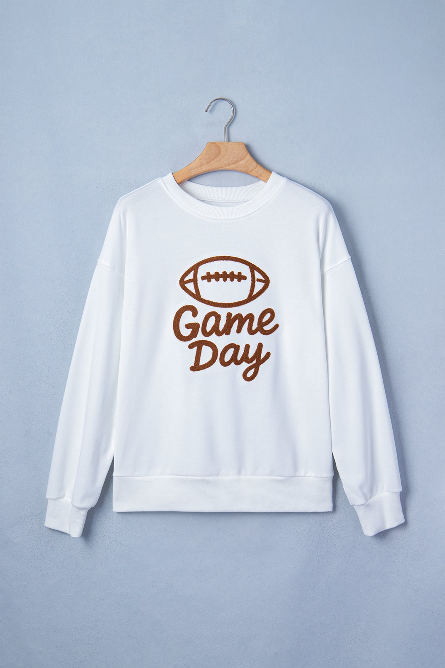 PRE-ORDER: White Embroidered Game Day Sweatshirt