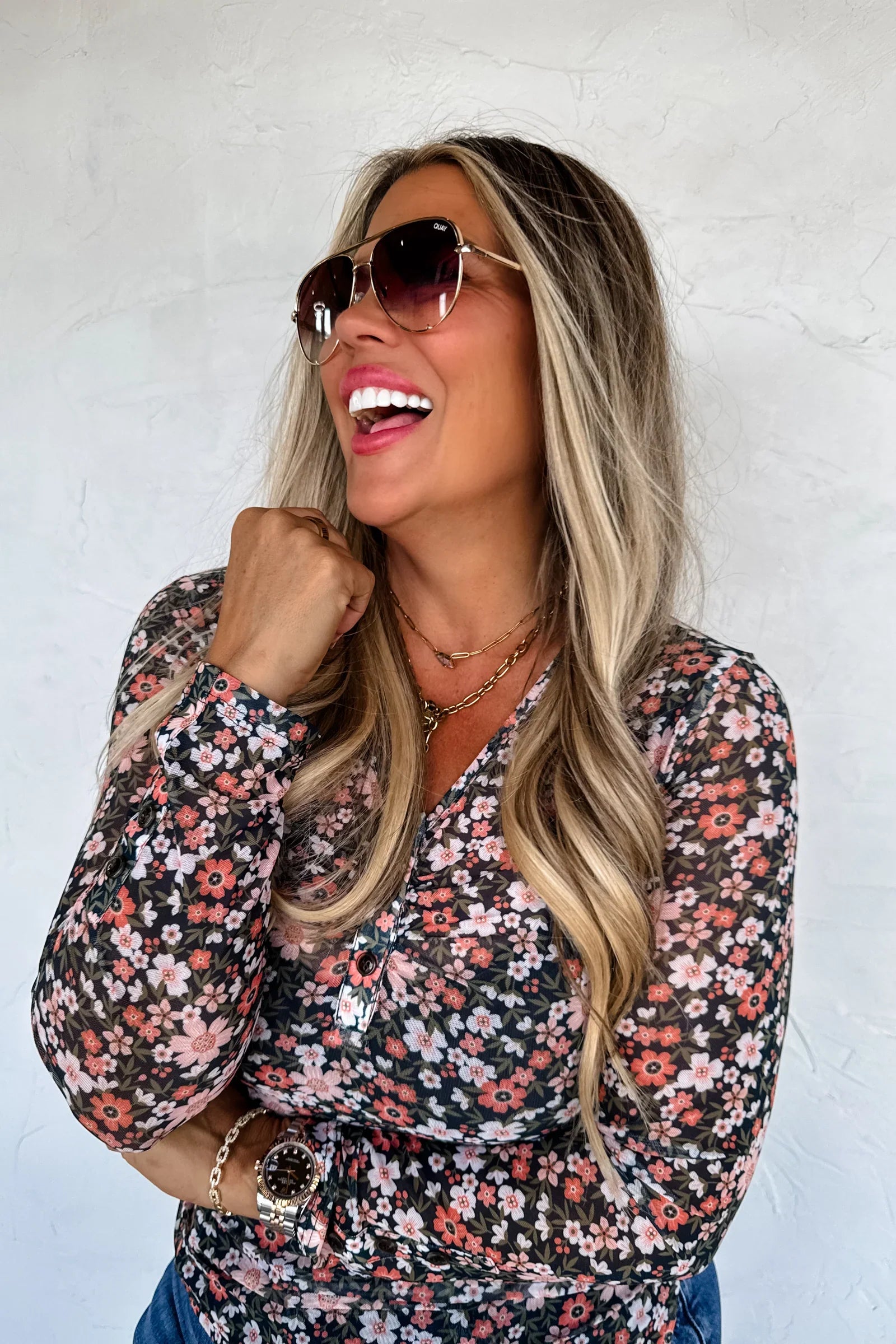 PRE-ORDER: Annie Vneck Mesh Top