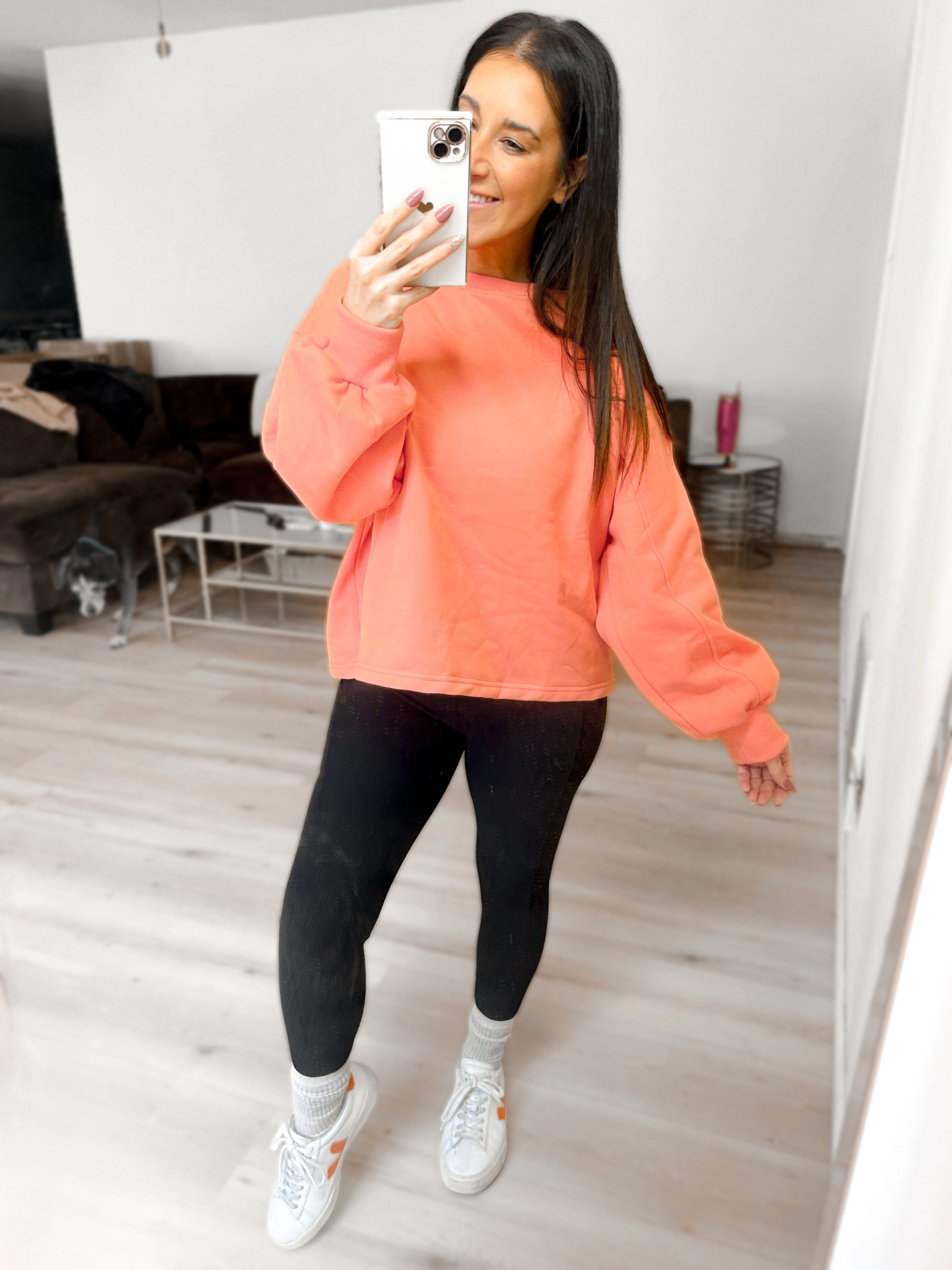 Light Fleece Midi Balloon Sleeve Sweater