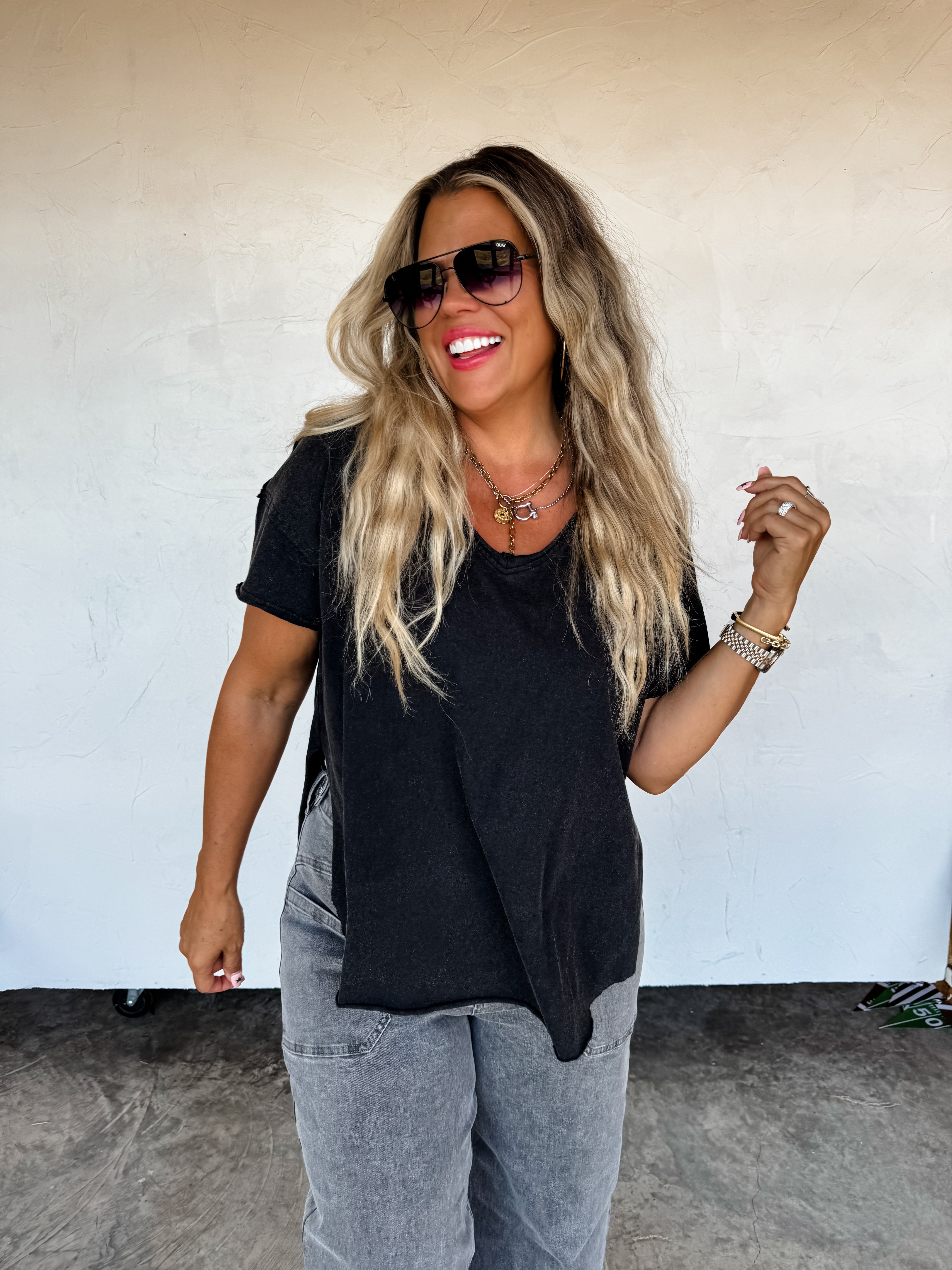 PRE-ORDER: JOEY VNECK WASHED COTTON BOYFRIEND TEE