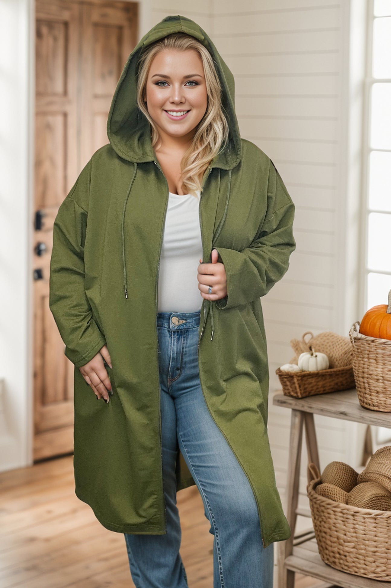 Plus- All Around Me Sweater Olive