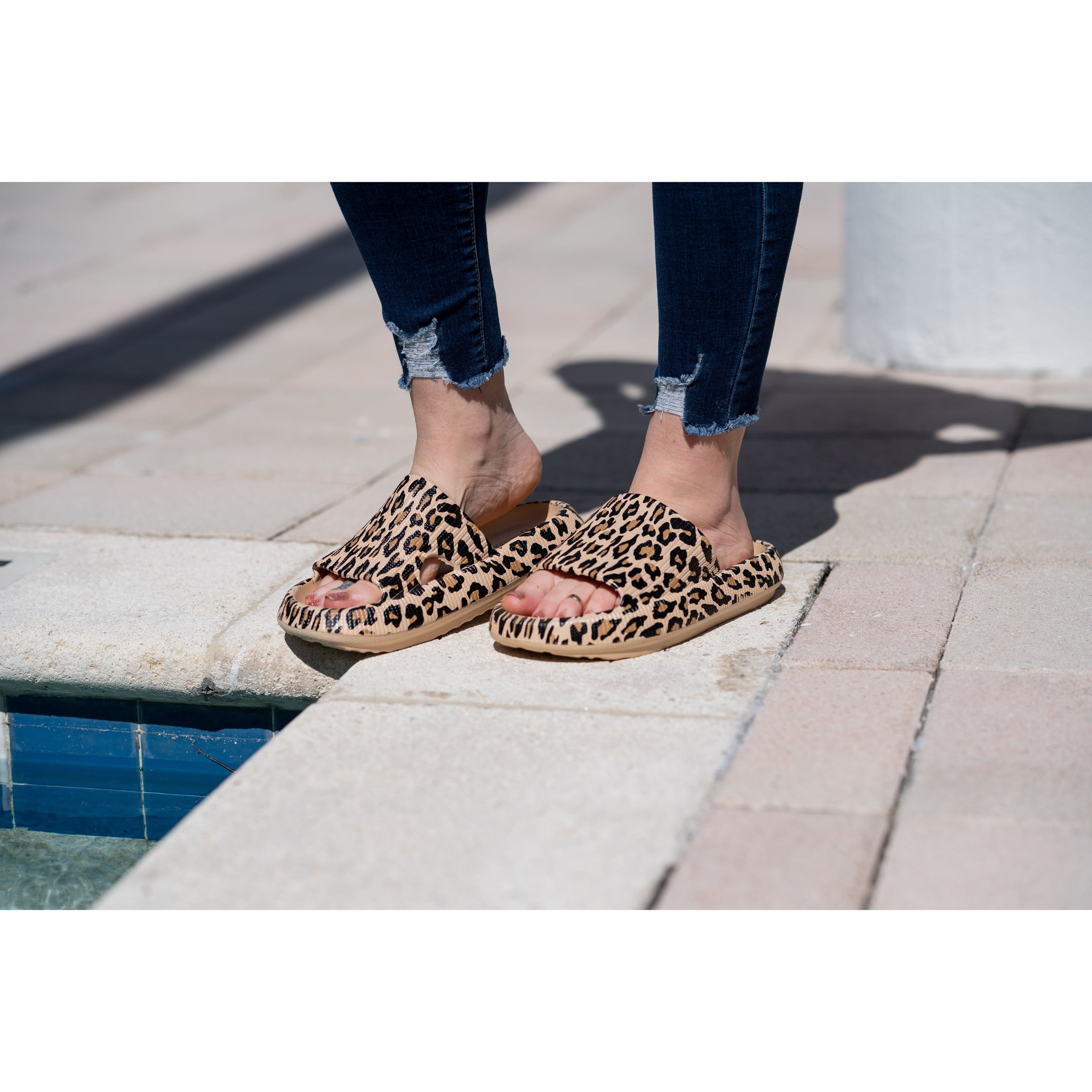 Brown Leopard  Insanely Comfy - Beach or Casual Slides