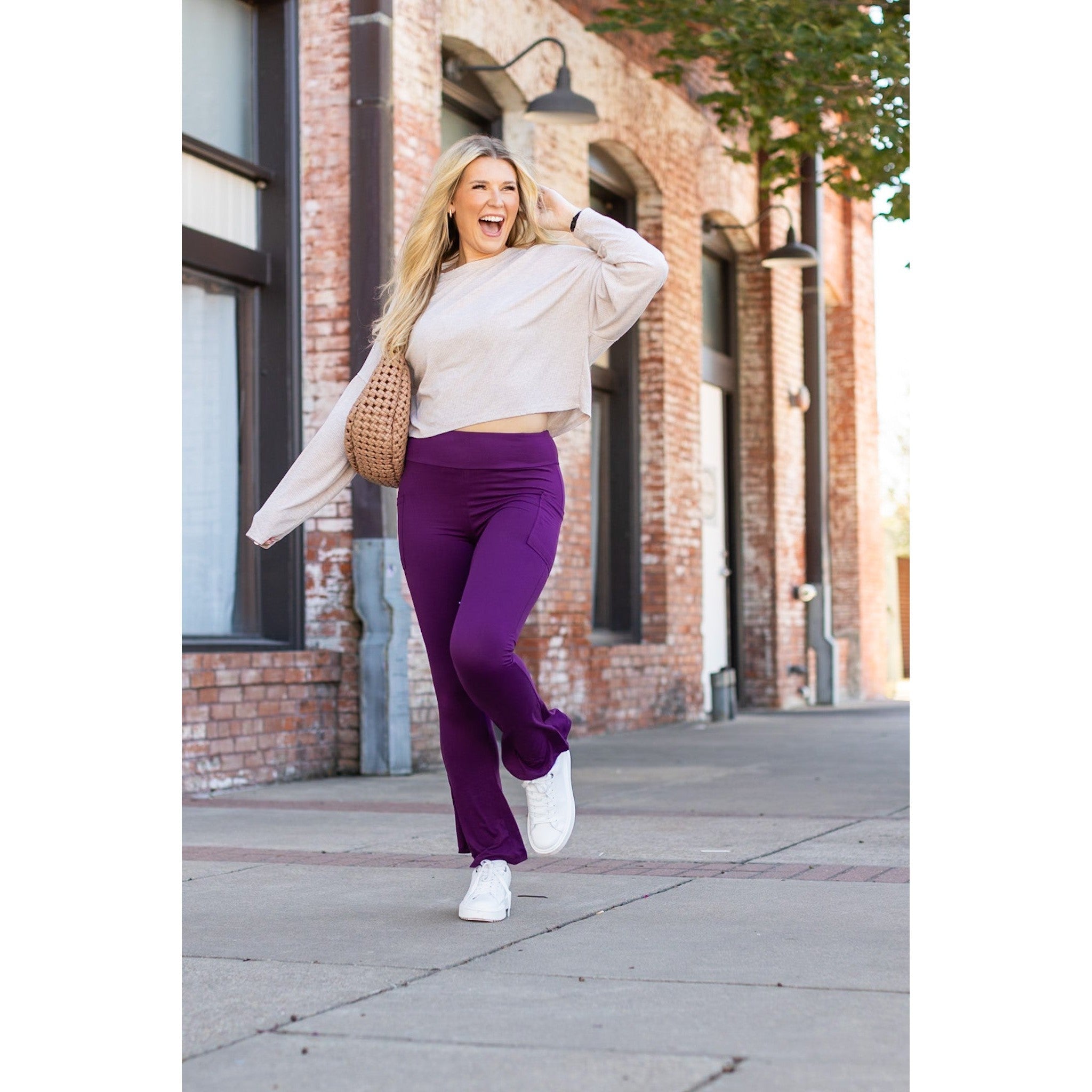 The Reese Purple Flare Leggings -  Luxe Leggings