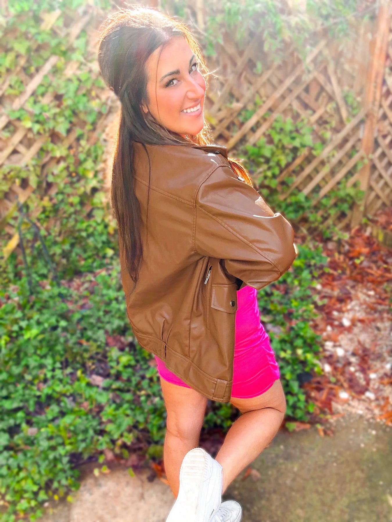 Ollie Oversized Vegan Leather Biker Jacket