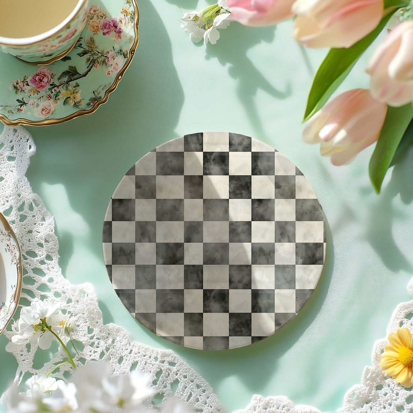 Courtly Check Coasters