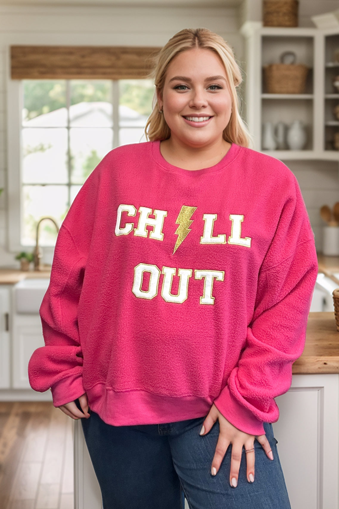 Bolt Up & Chill Out Fuchsia Sweater