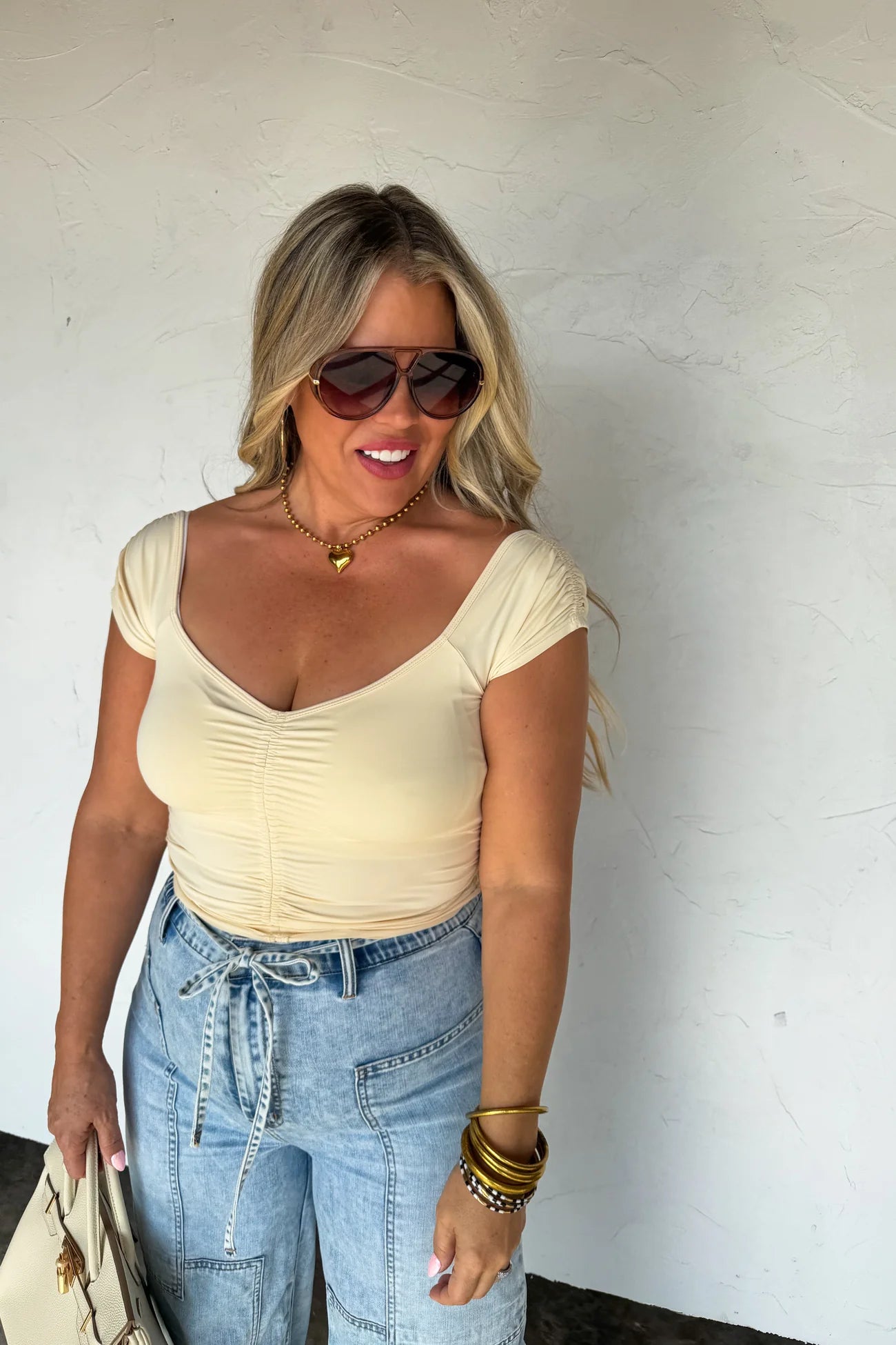 OUT AND ABOUT CAP SLEEVE TOP