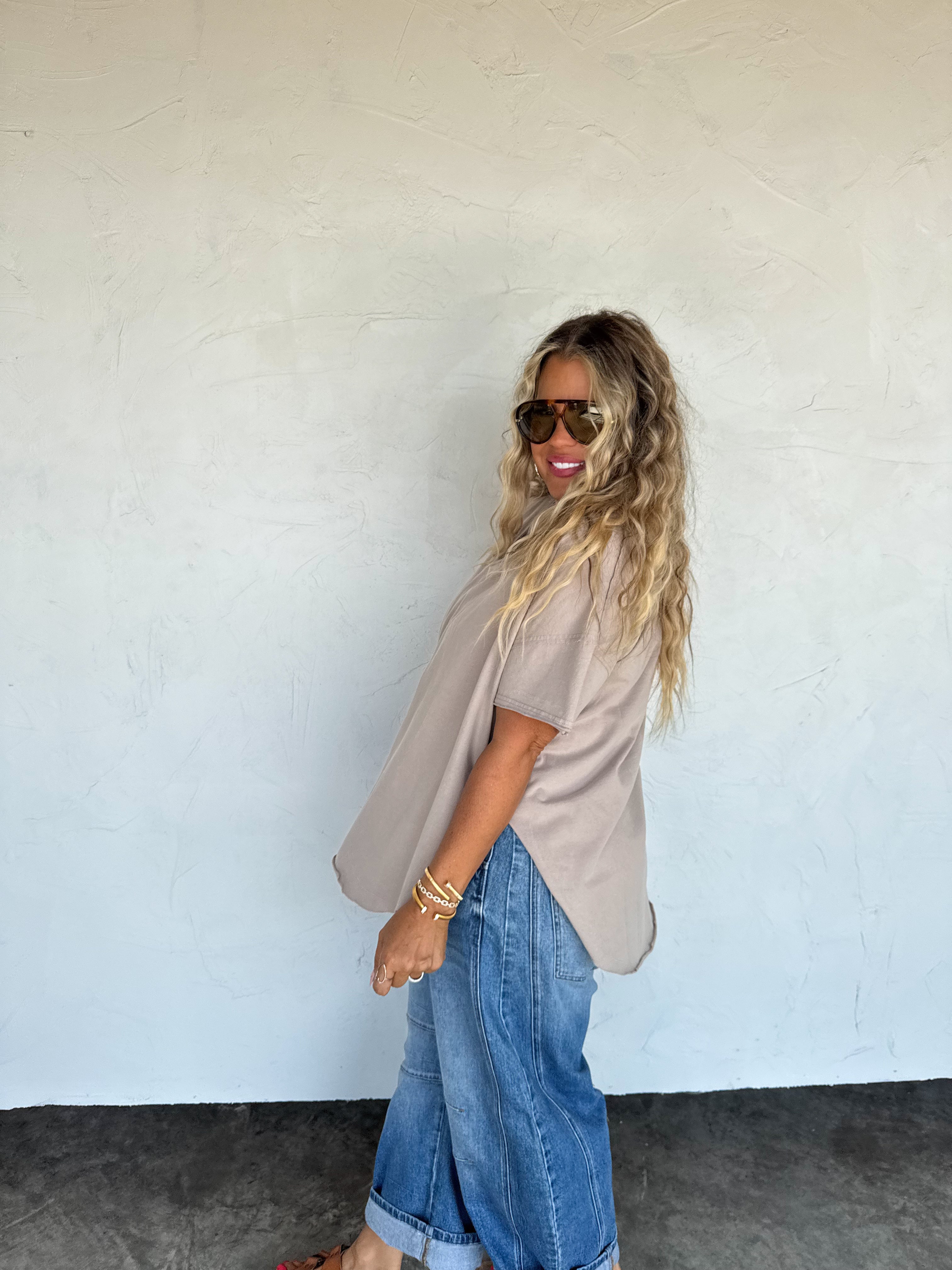 PRE-ORDER: JOEY VNECK WASHED COTTON BOYFRIEND TEE