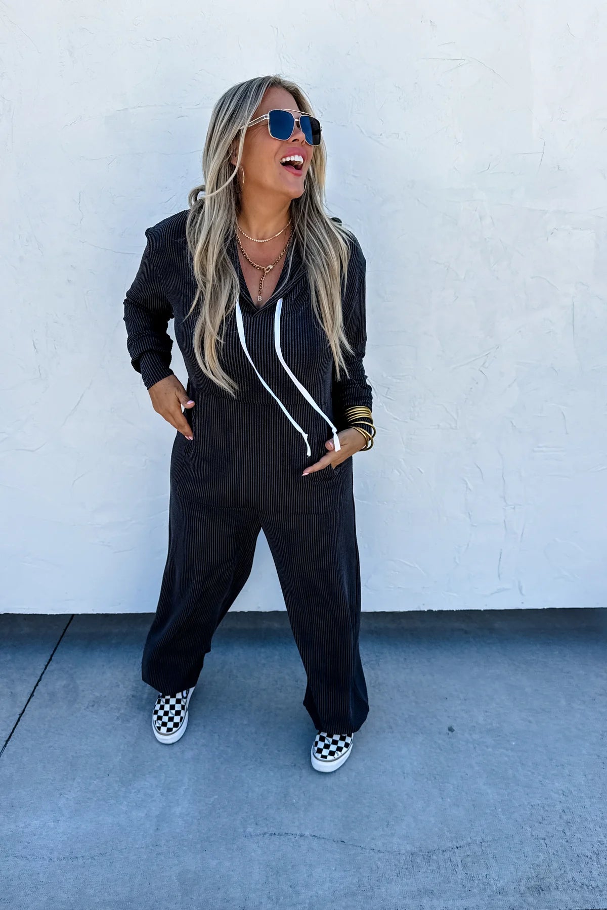 RIBBED HAYDEN HOODIE JUMPSUIT