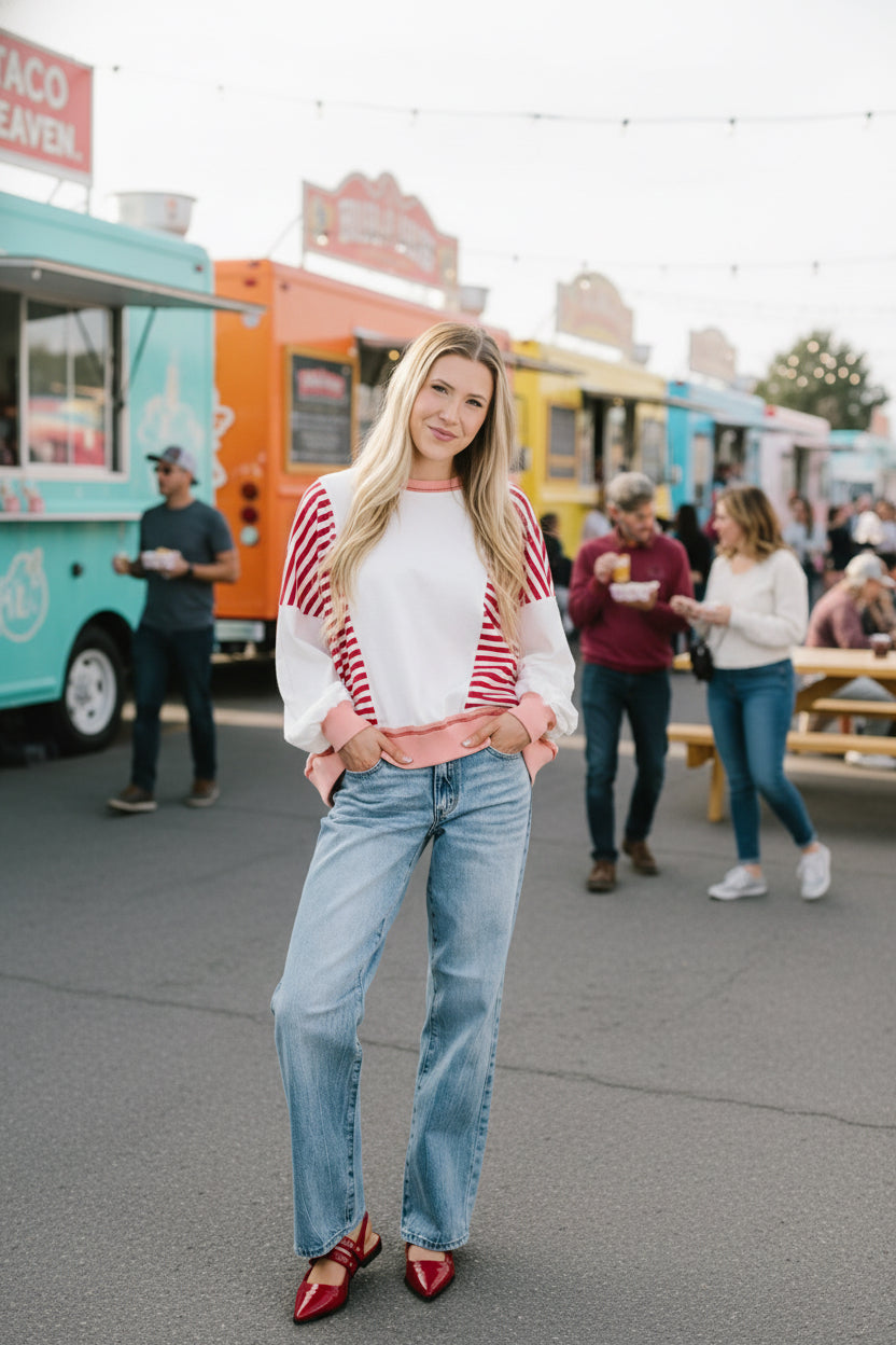 Candy Stripes & Chill Sweatshirt