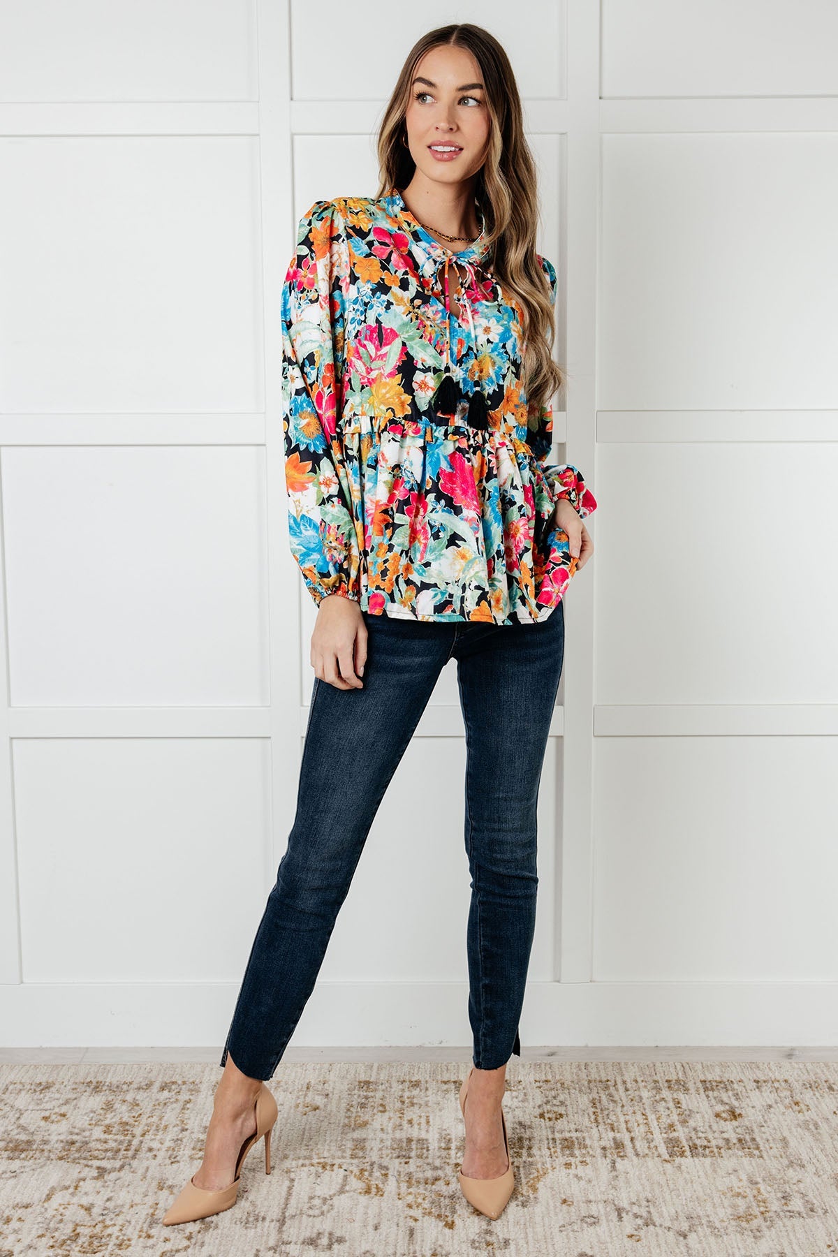 Take Me Away Floral Peplum Blouse