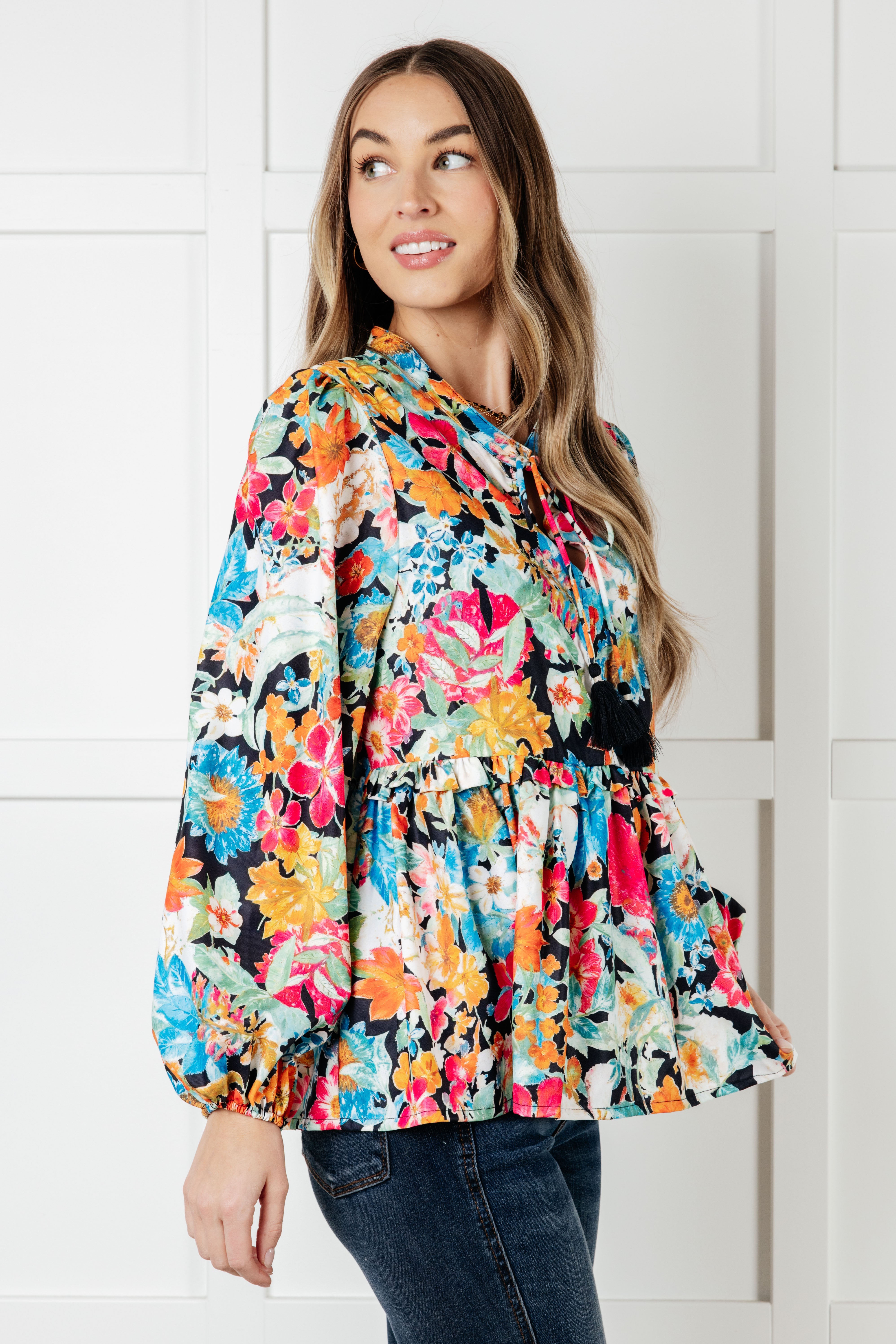 Take Me Away Floral Peplum Blouse