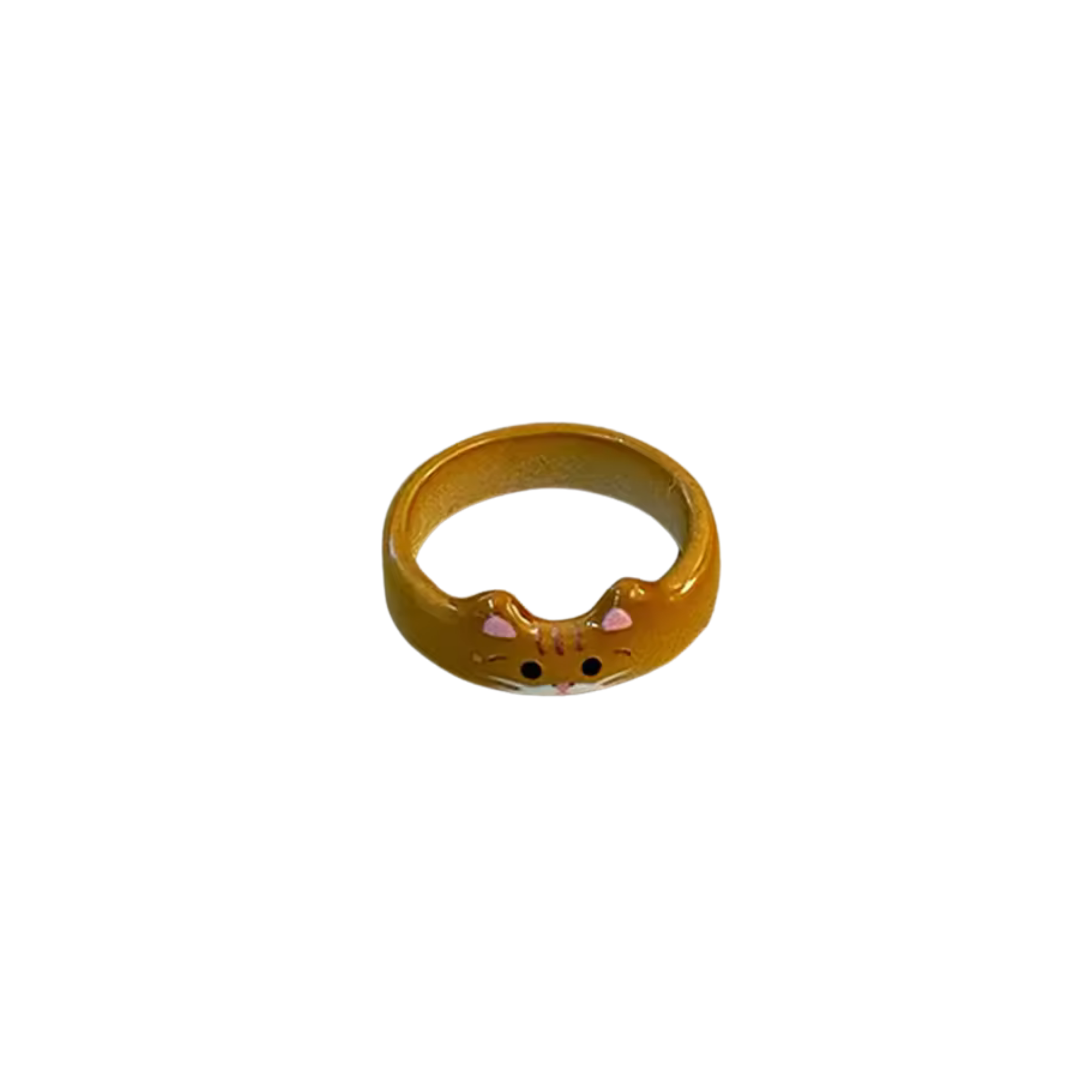 Cat Rings Set of 5 | Sculpted Peeking Cat Face Rings | Brown, White, Black & Calico | Size 7