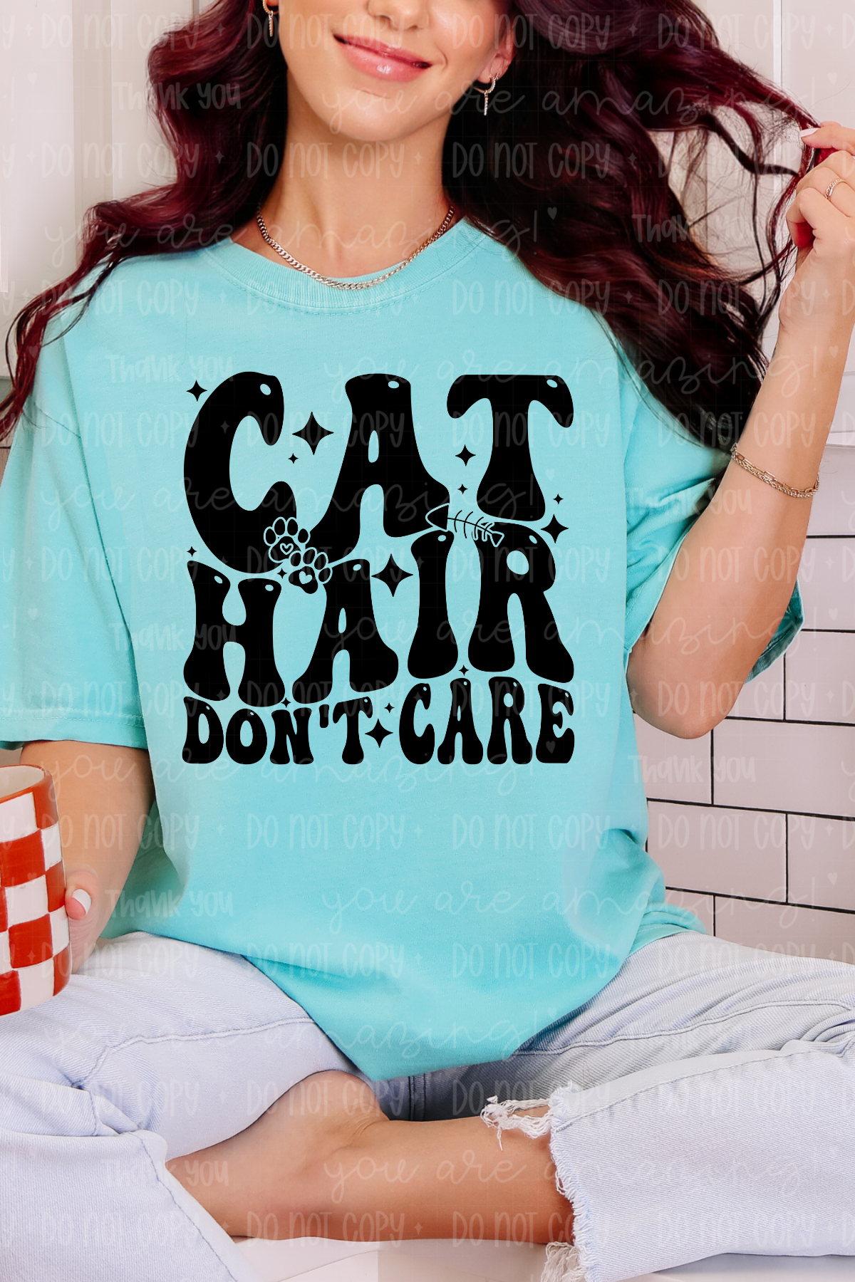 Cat Hair Don't Care Tee or Sweatshirt