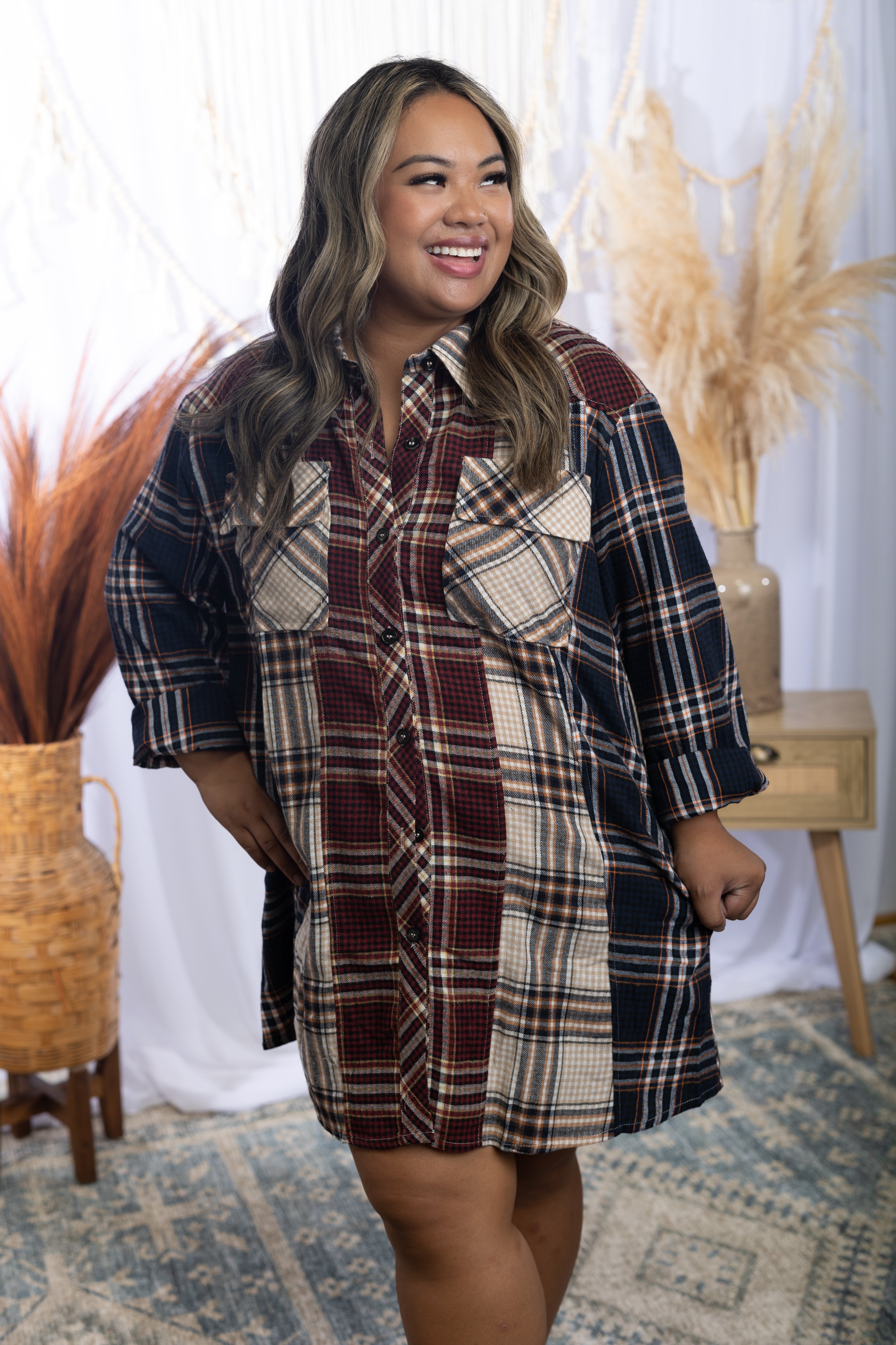Chasin' You Tunic Flannel Dress