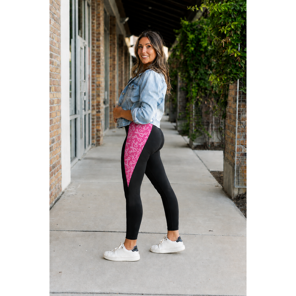 Breast Cancer Awareness Panel Leggings