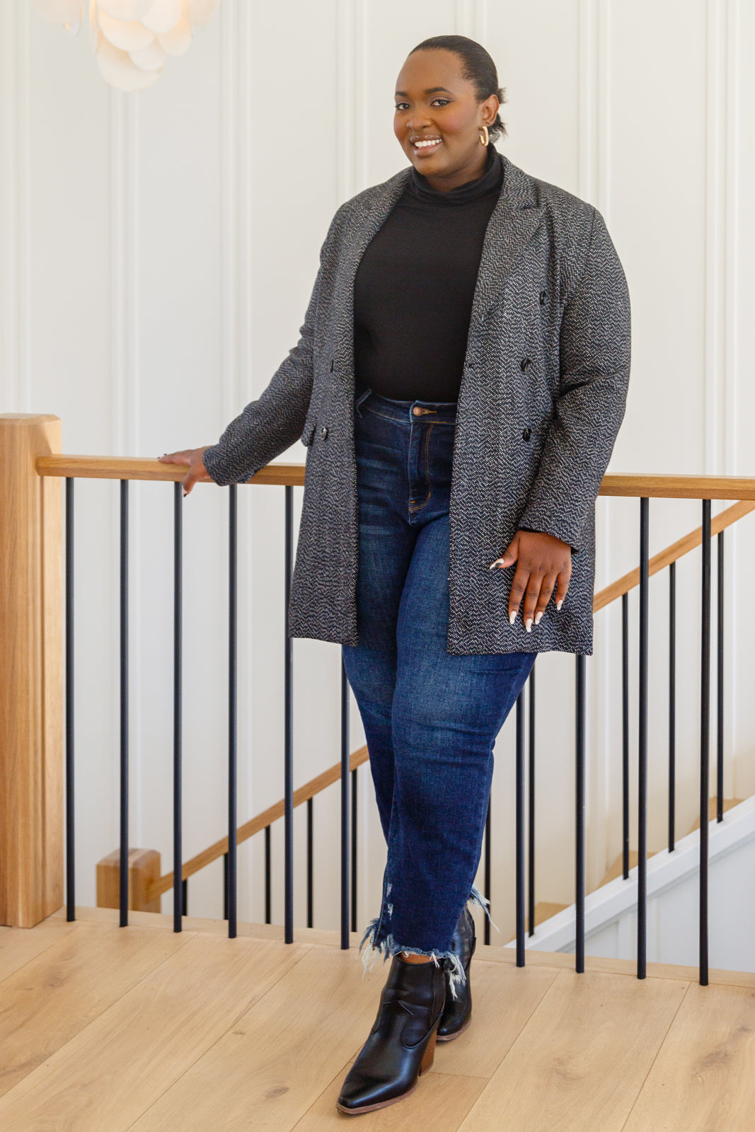 Chic Upon Arrival Button Down Blazer Jacket