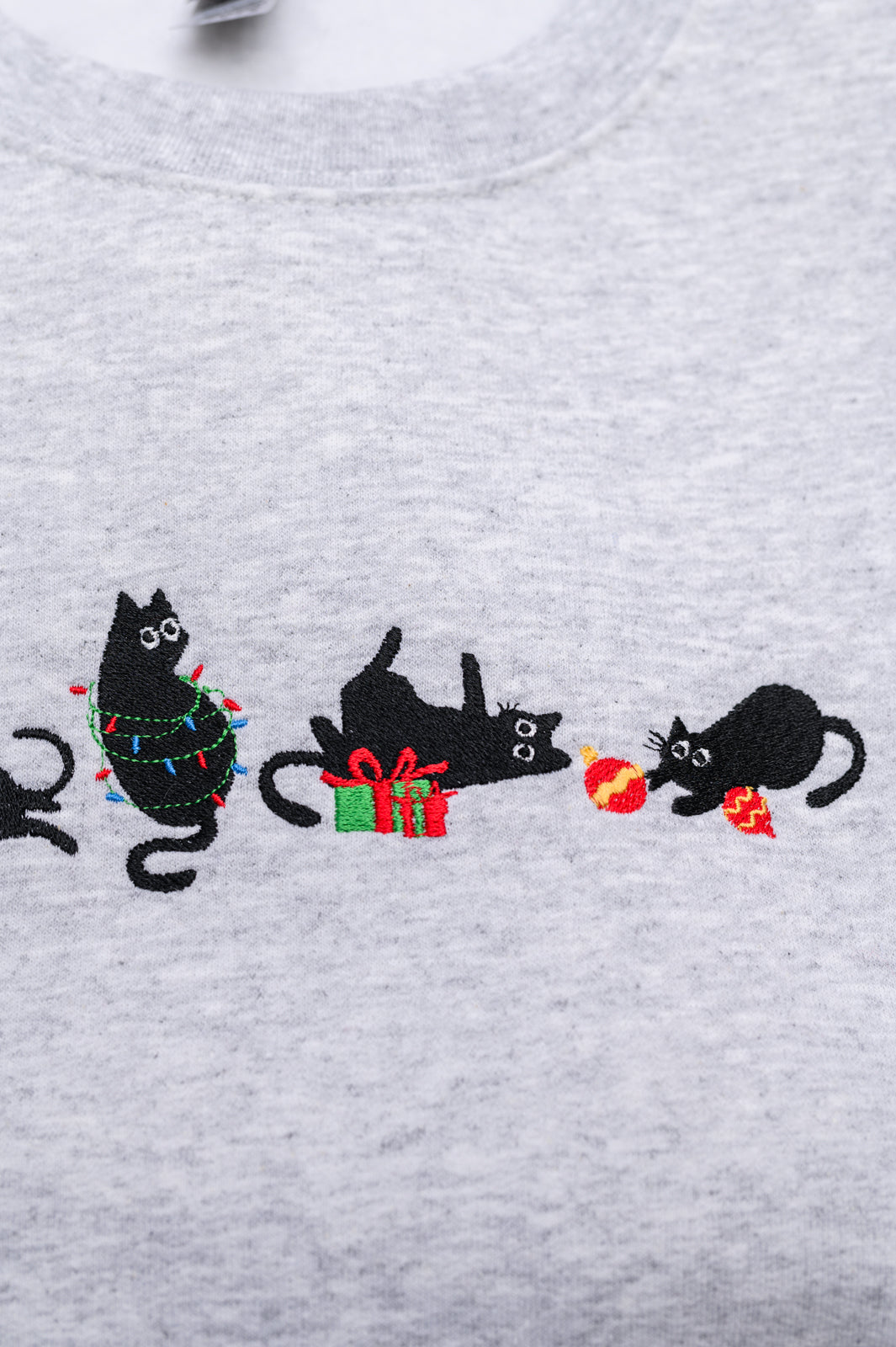 PRE-ORDER: Christmas Cats Embroidered Sweatshirt