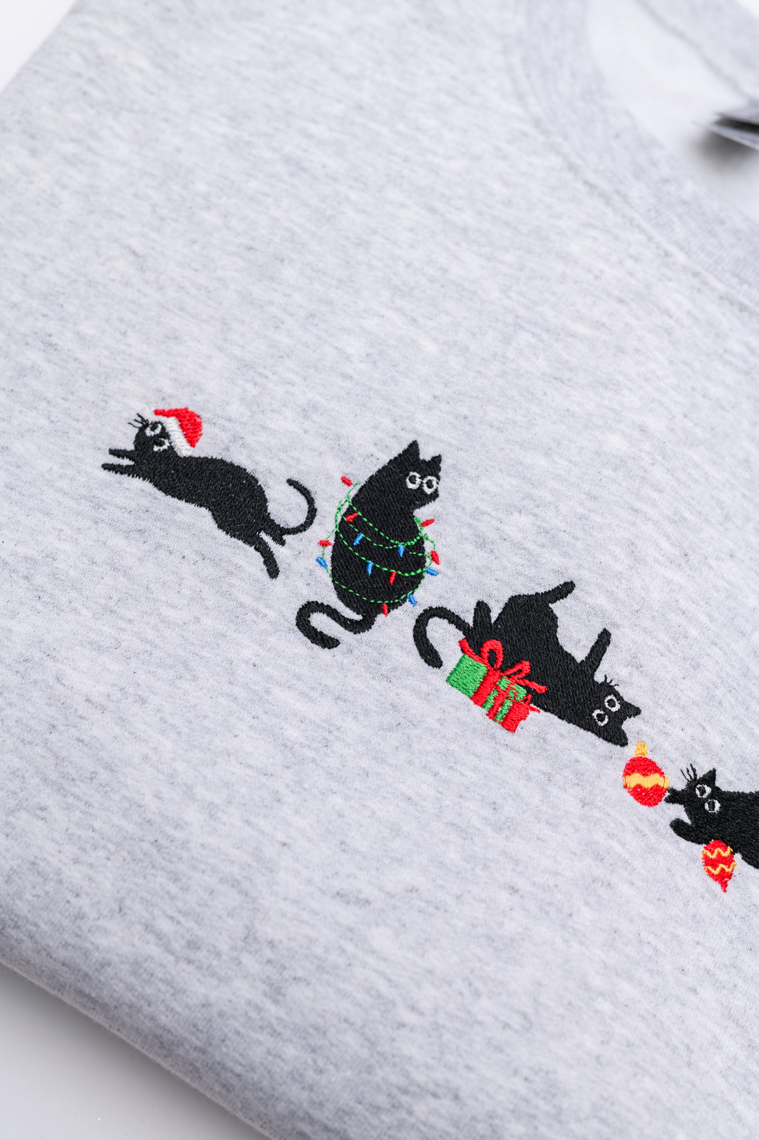 PRE-ORDER: Christmas Cats Embroidered Sweatshirt