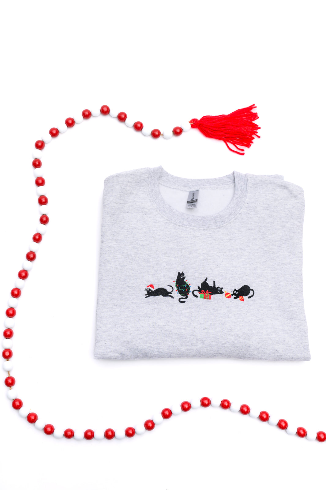 PRE-ORDER: Christmas Cats Embroidered Sweatshirt